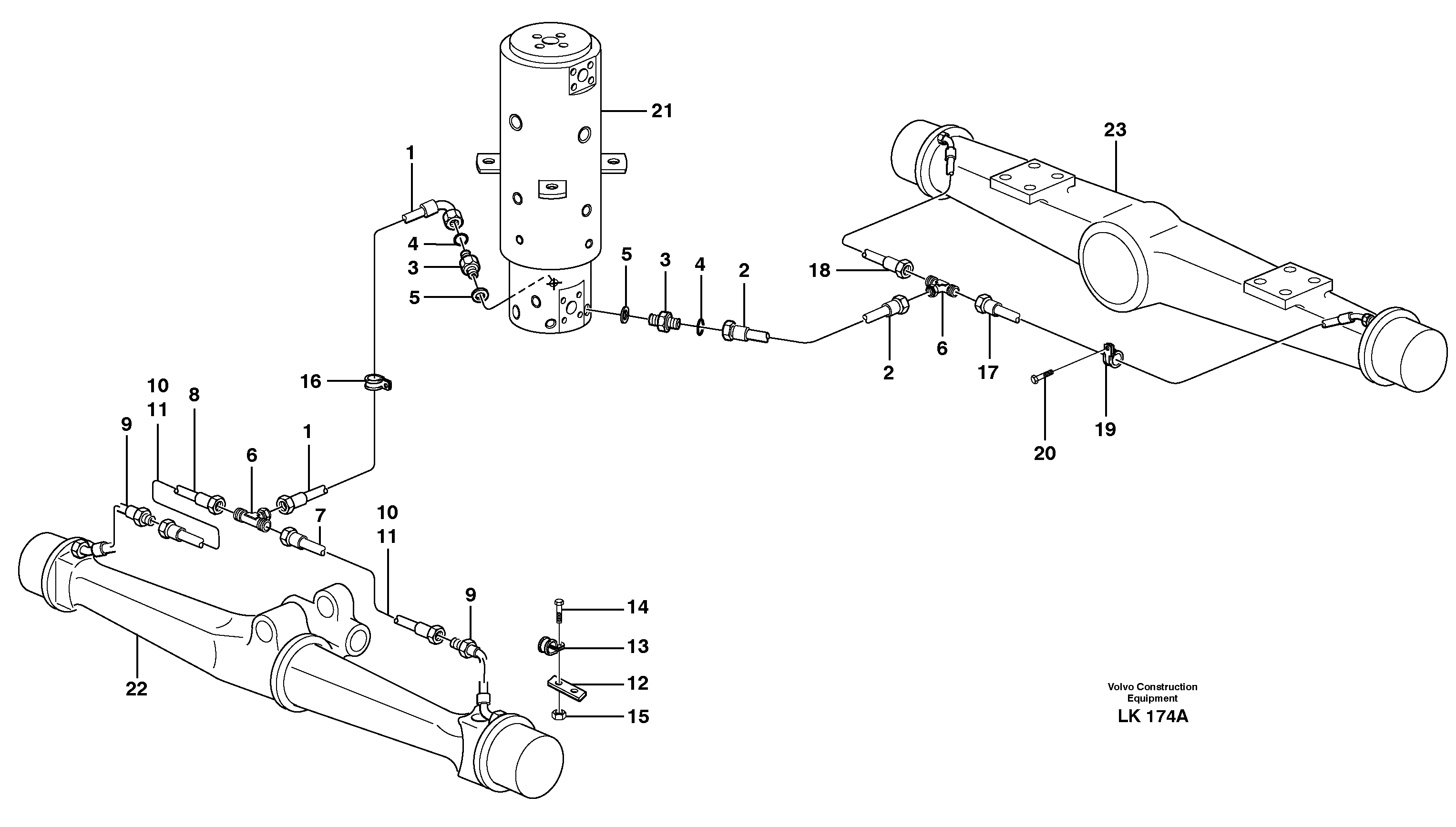 Схема запчастей Volvo EW140 - 48621 Brakesystem, undercarrige EW140 SER NO 1001-1487