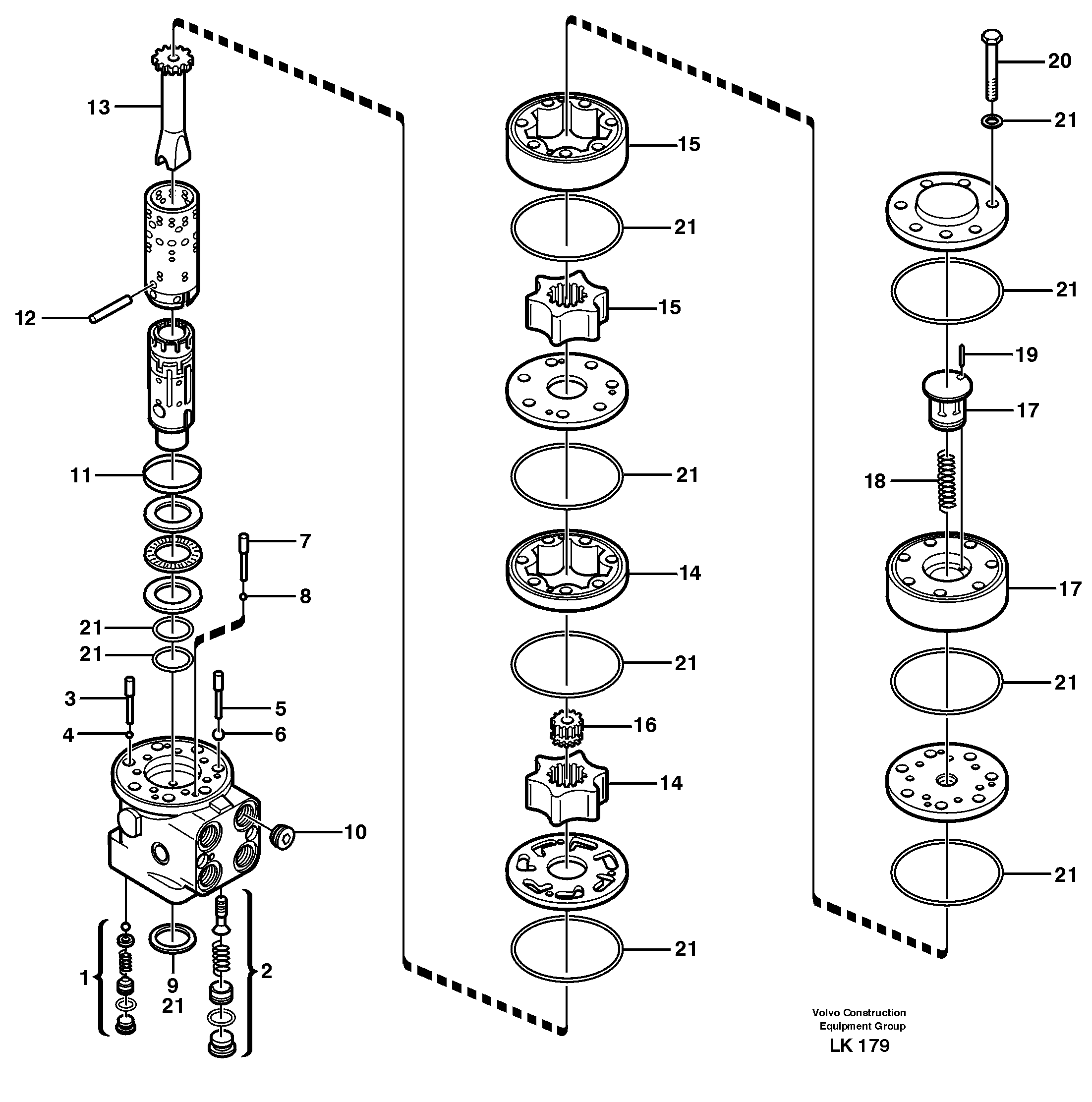 Схема запчастей Volvo EW140 - 48212 Steering unit EW140 SER NO 1001-1487