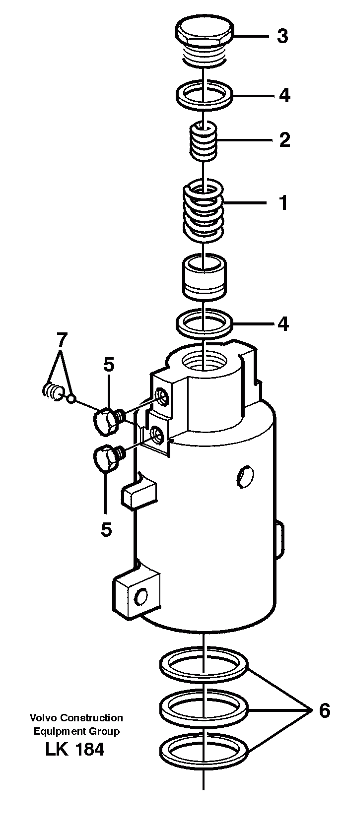 Схема запчастей Volvo EW140 - 28999 Axle locking cylinder EW140 SER NO 1001-1487