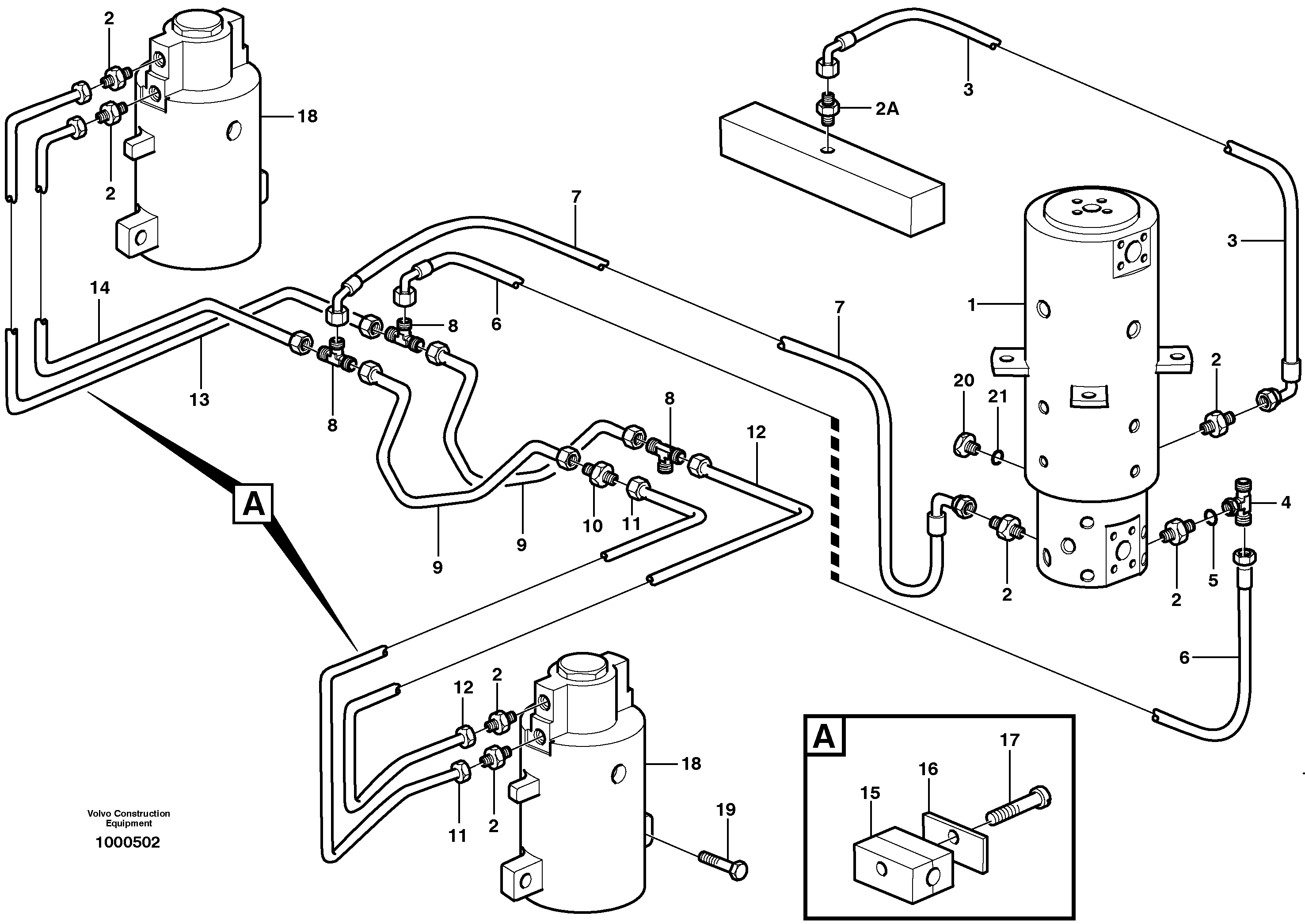 Схема запчастей Volvo EW140 - 48214 Oscillating system EW140 SER NO 1001-1487