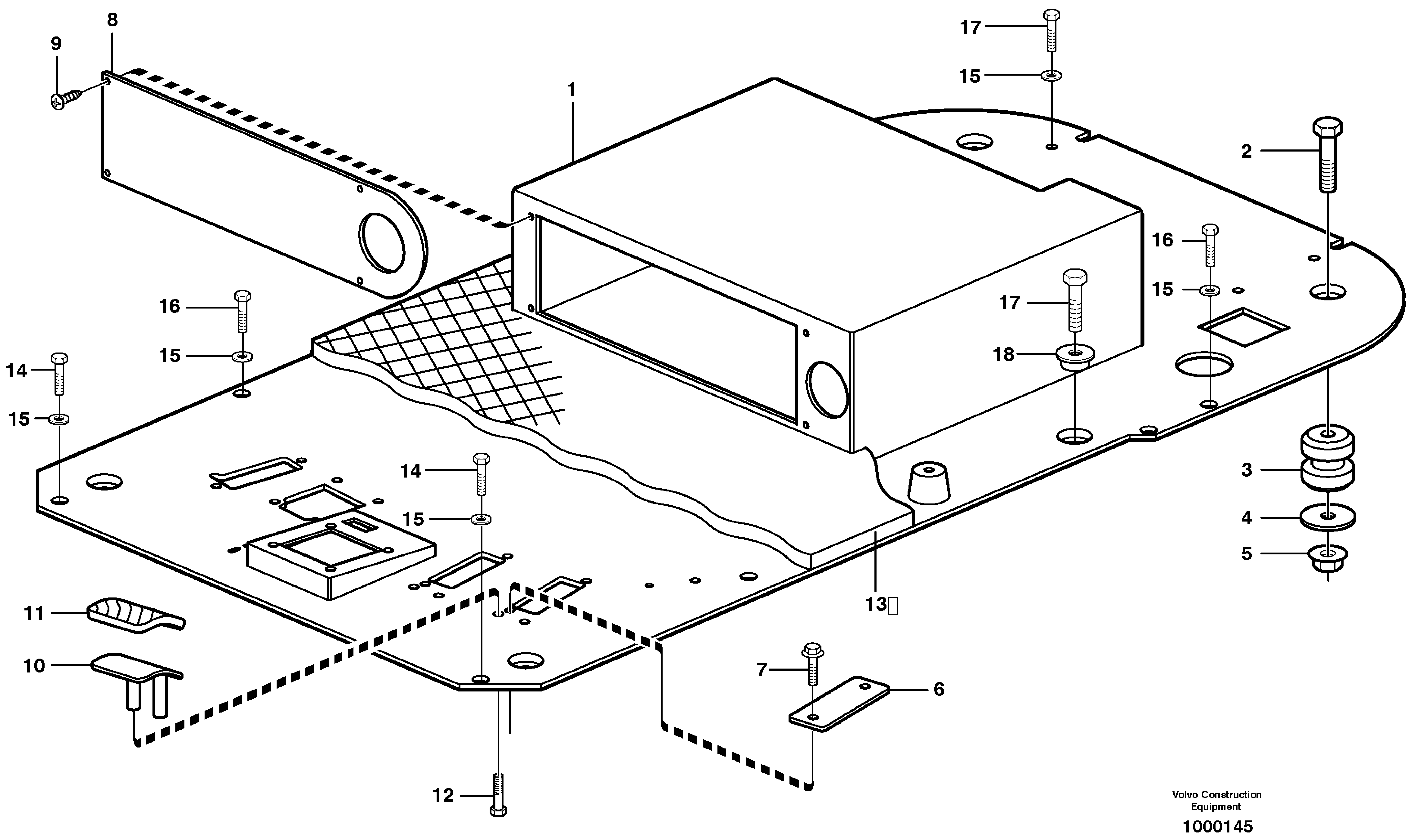 Схема запчастей Volvo EW140 - 46162 Cabin floor EW140 SER NO 1001-1487