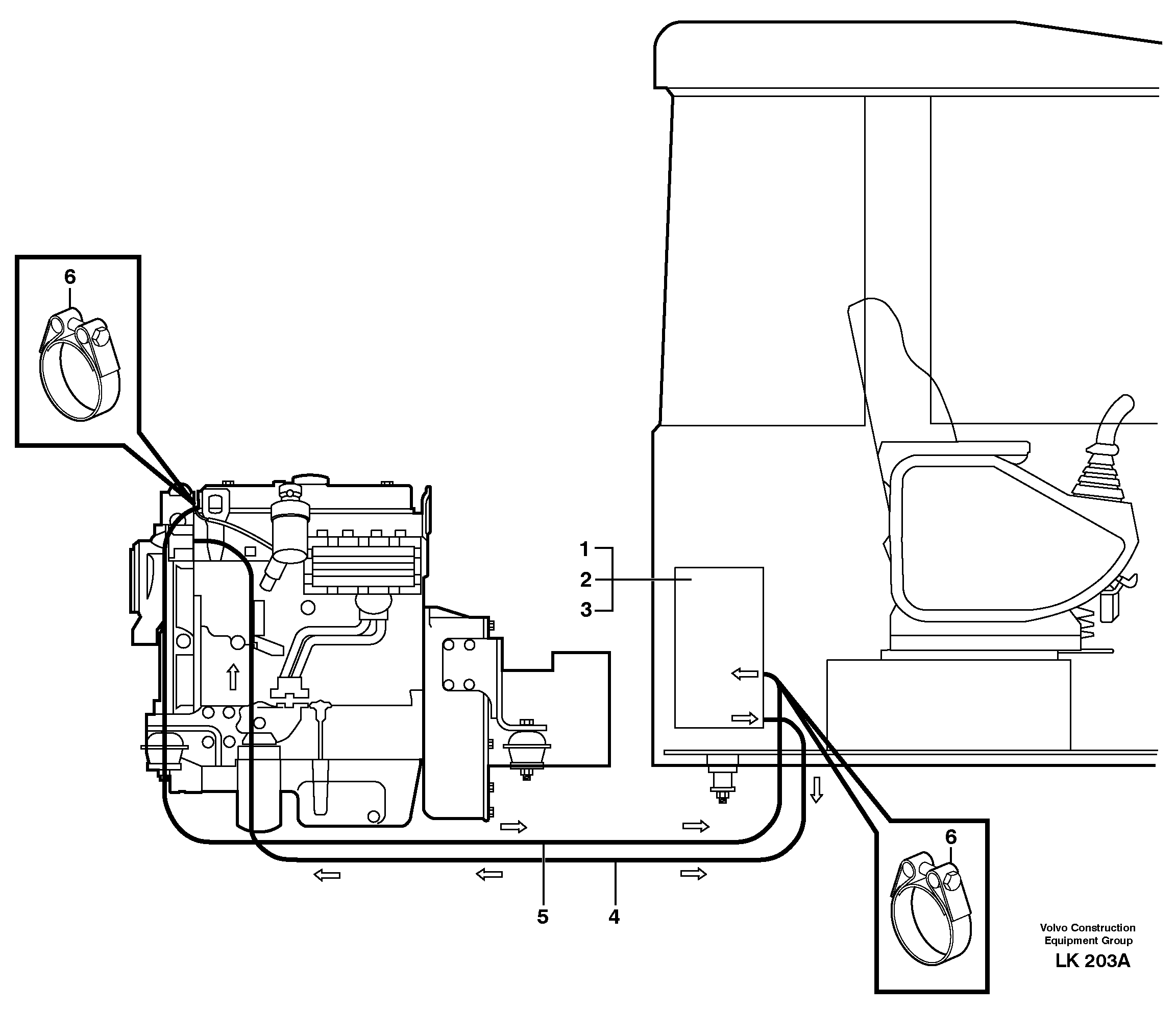 Схема запчастей Volvo EW140 - 84222 Cab heater with fitting parts EW140 SER NO 1001-1487