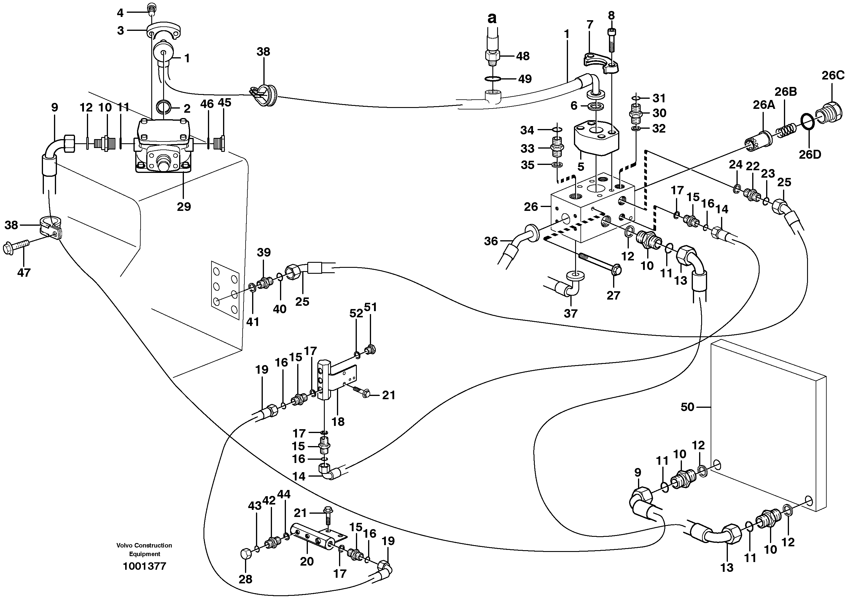Схема запчастей Volvo EW160 - 104041 Hydraulic system, return lines EW160 SER NO 1001-1912