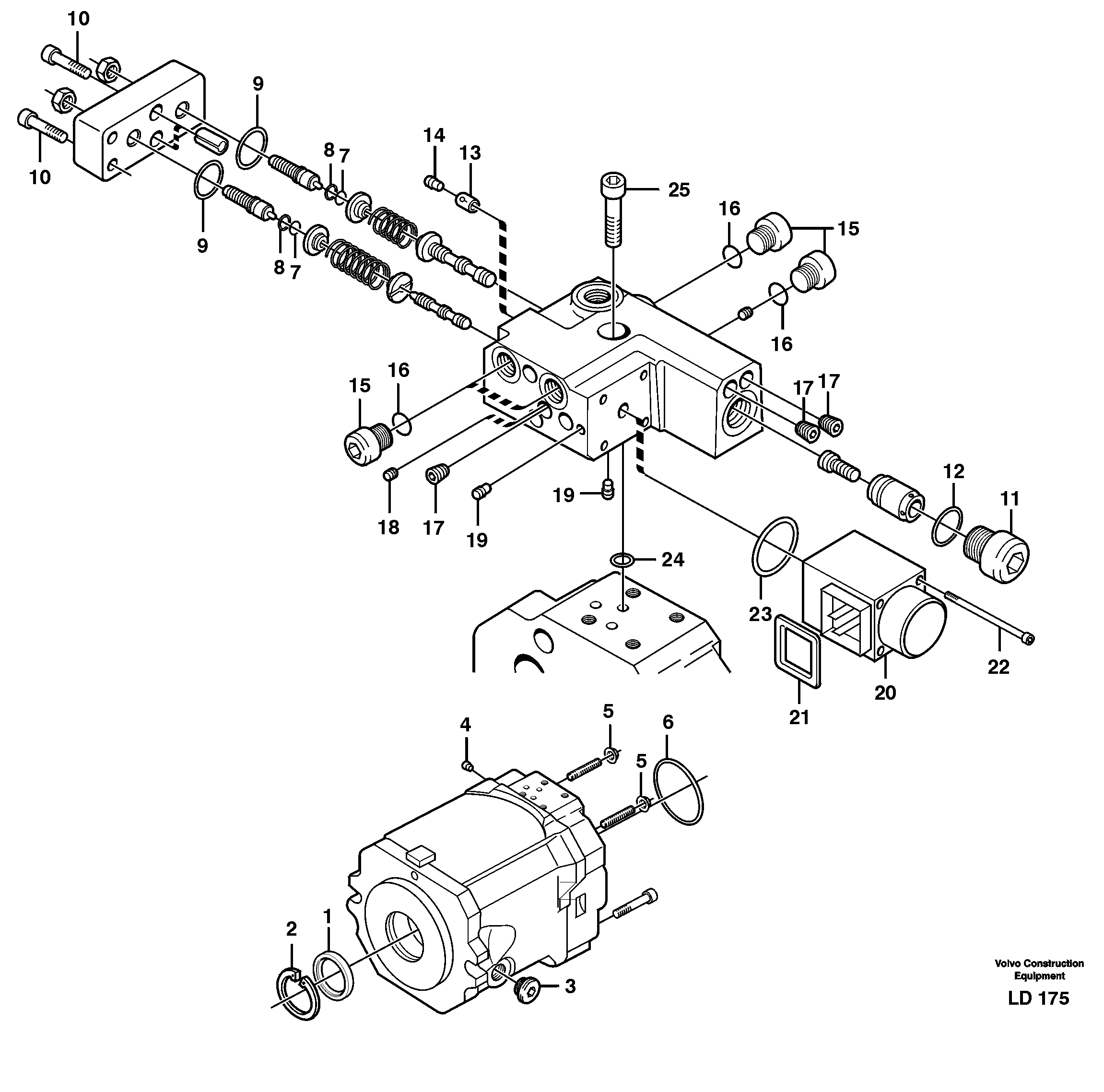 Схема запчастей Volvo EW160 - 33085 Гидронасос (основной насос) EW160 SER NO 1001-1912