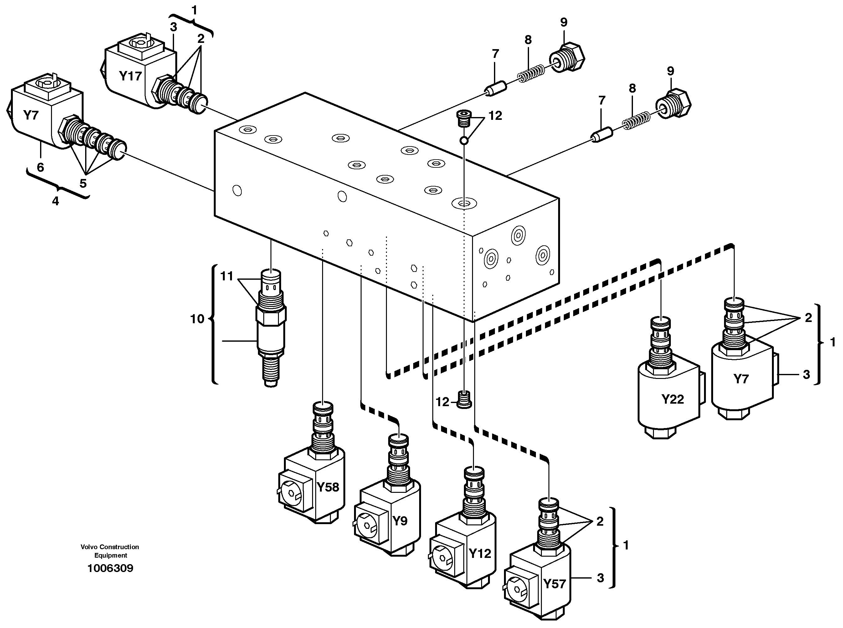 Схема запчастей Volvo EW160 - 27780 Servo valve body EW160 SER NO 1001-1912