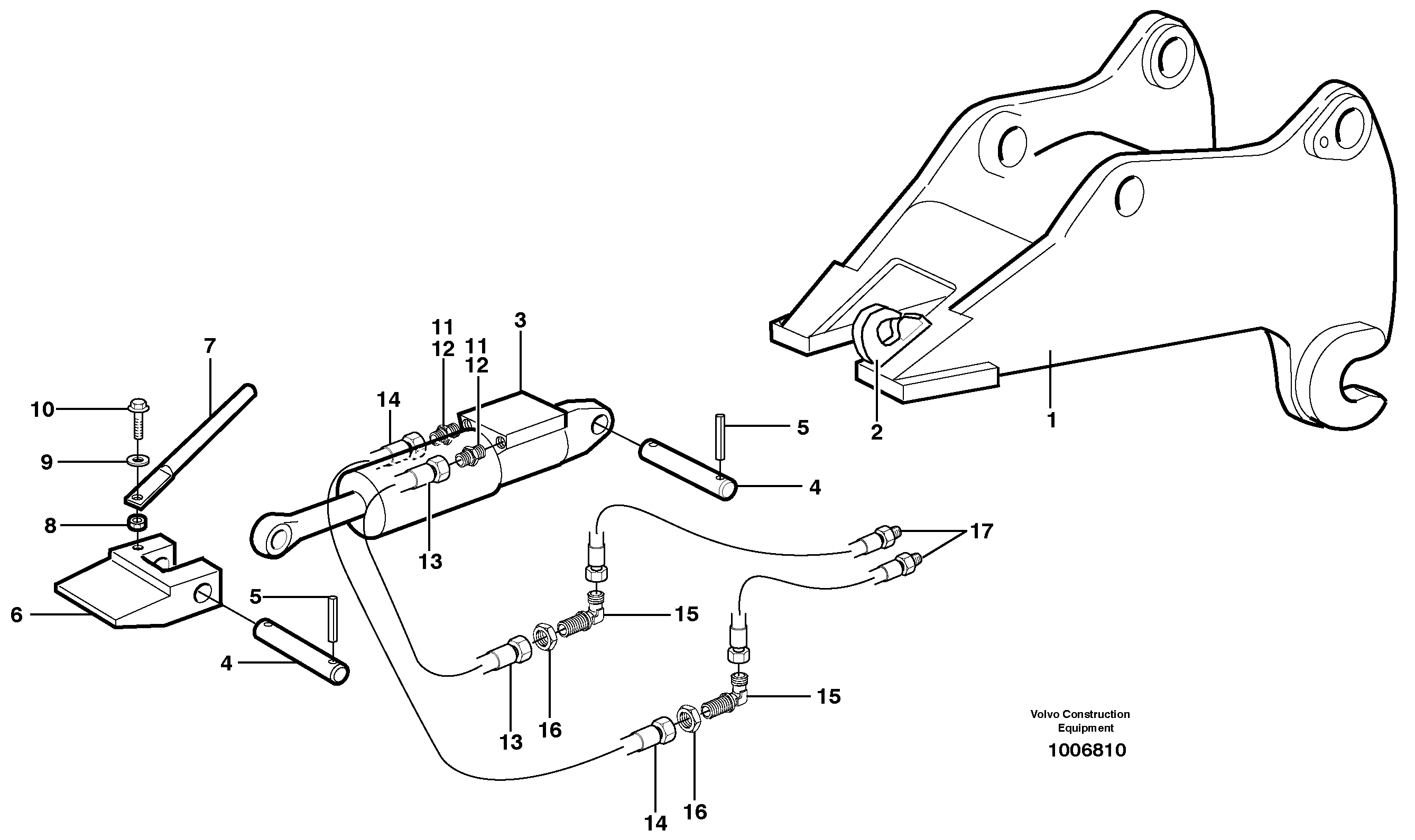 Схема запчастей Volvo EW160 - 99689 Quickfit, hydraulic, S1 EW160 SER NO 1001-1912