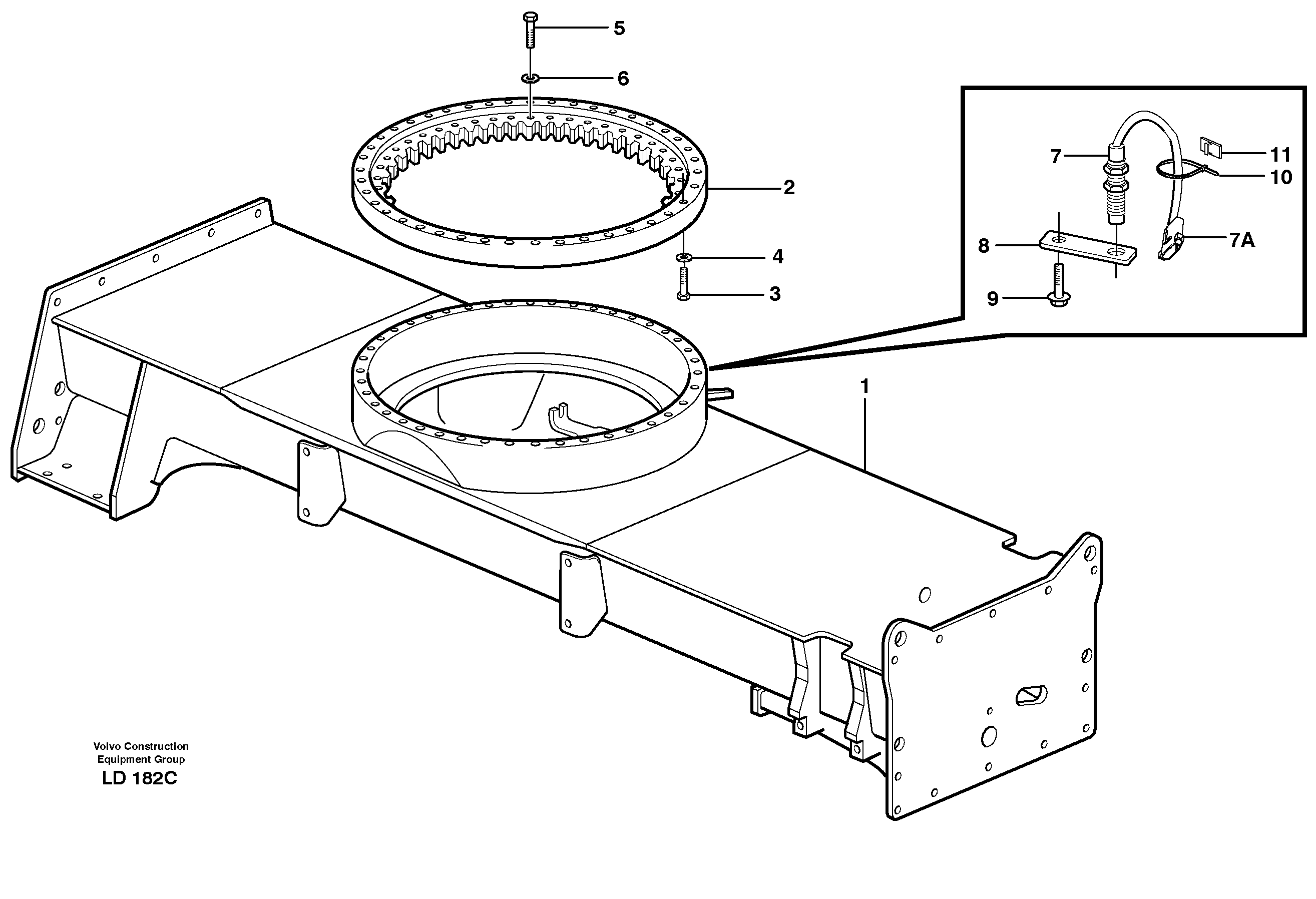 Схема запчастей Volvo EW160 - 71368 Slewing ring attachment EW160 SER NO 1001-1912
