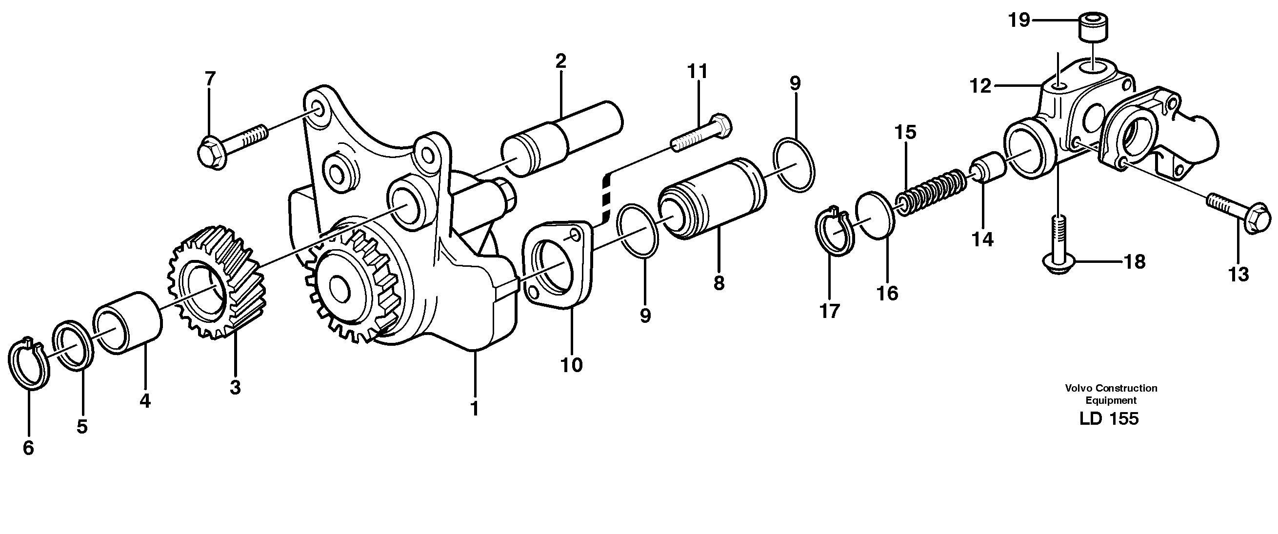 Схема запчастей Volvo EW160 - 30252 Насос масляный EW160 SER NO 1001-1912