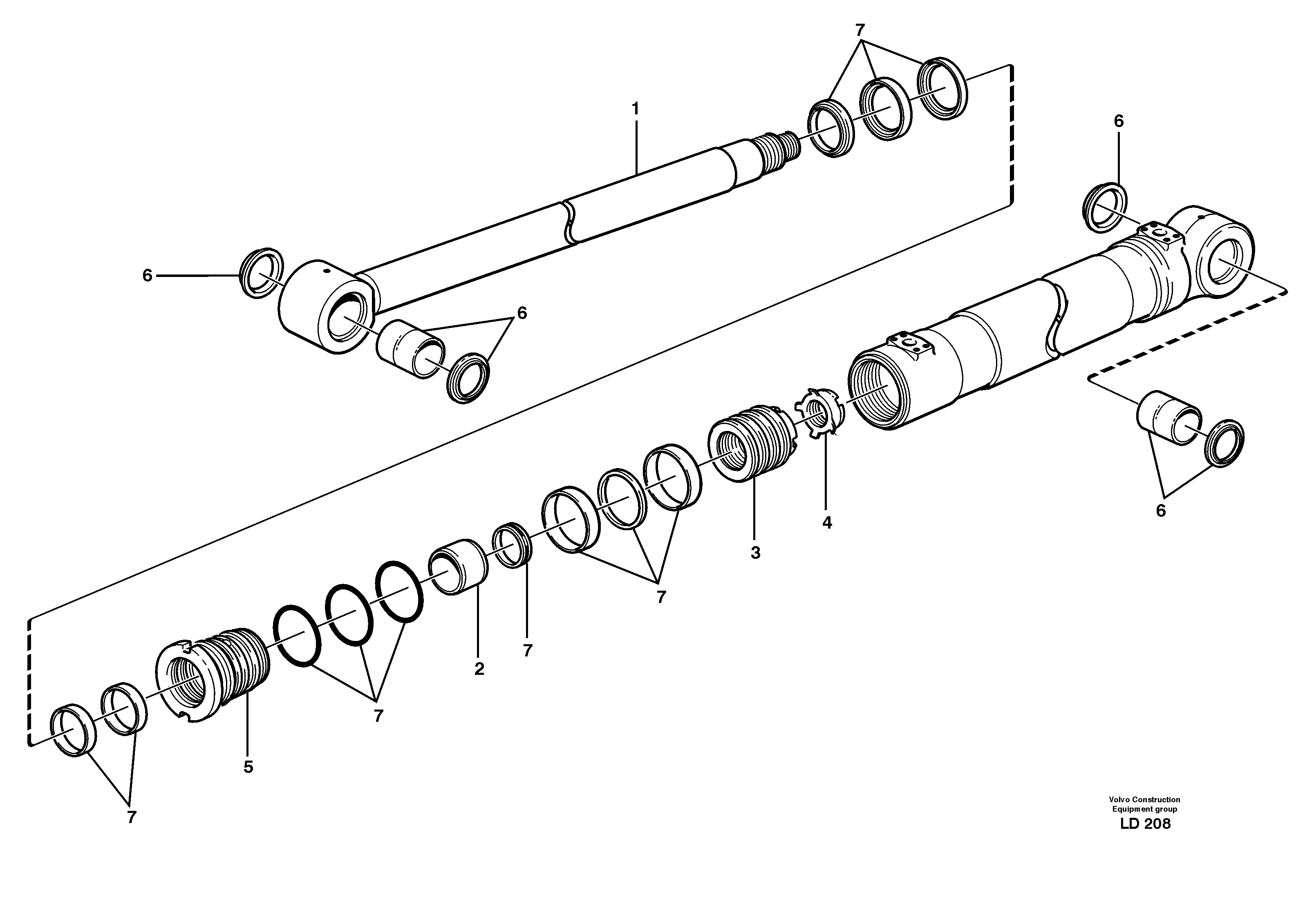 Схема запчастей Volvo EW160 - 35152 Гидроцилиндр стрелы EW160 SER NO 1001-1912