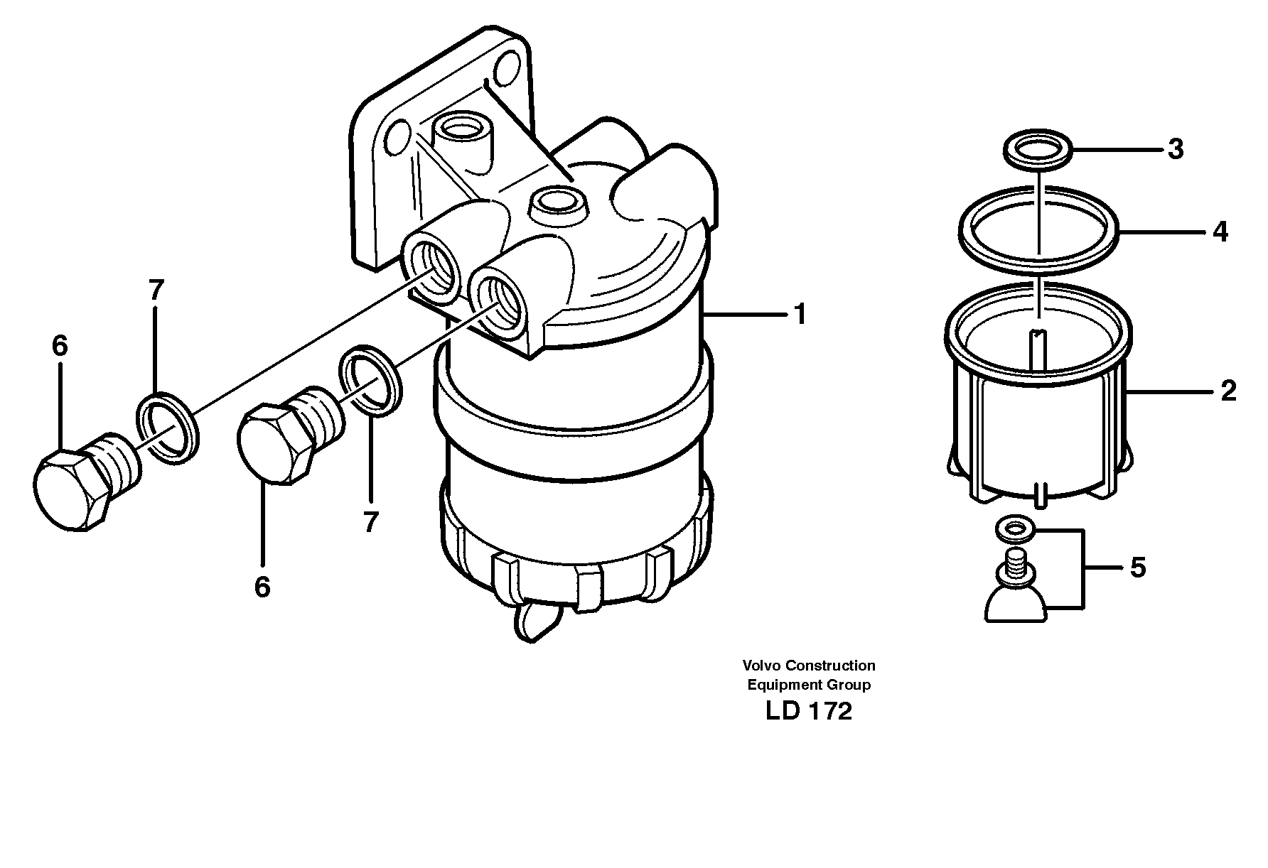 Схема запчастей Volvo EW160 - 30255 Сепаратор влагоотделителя EW160 SER NO 1001-1912
