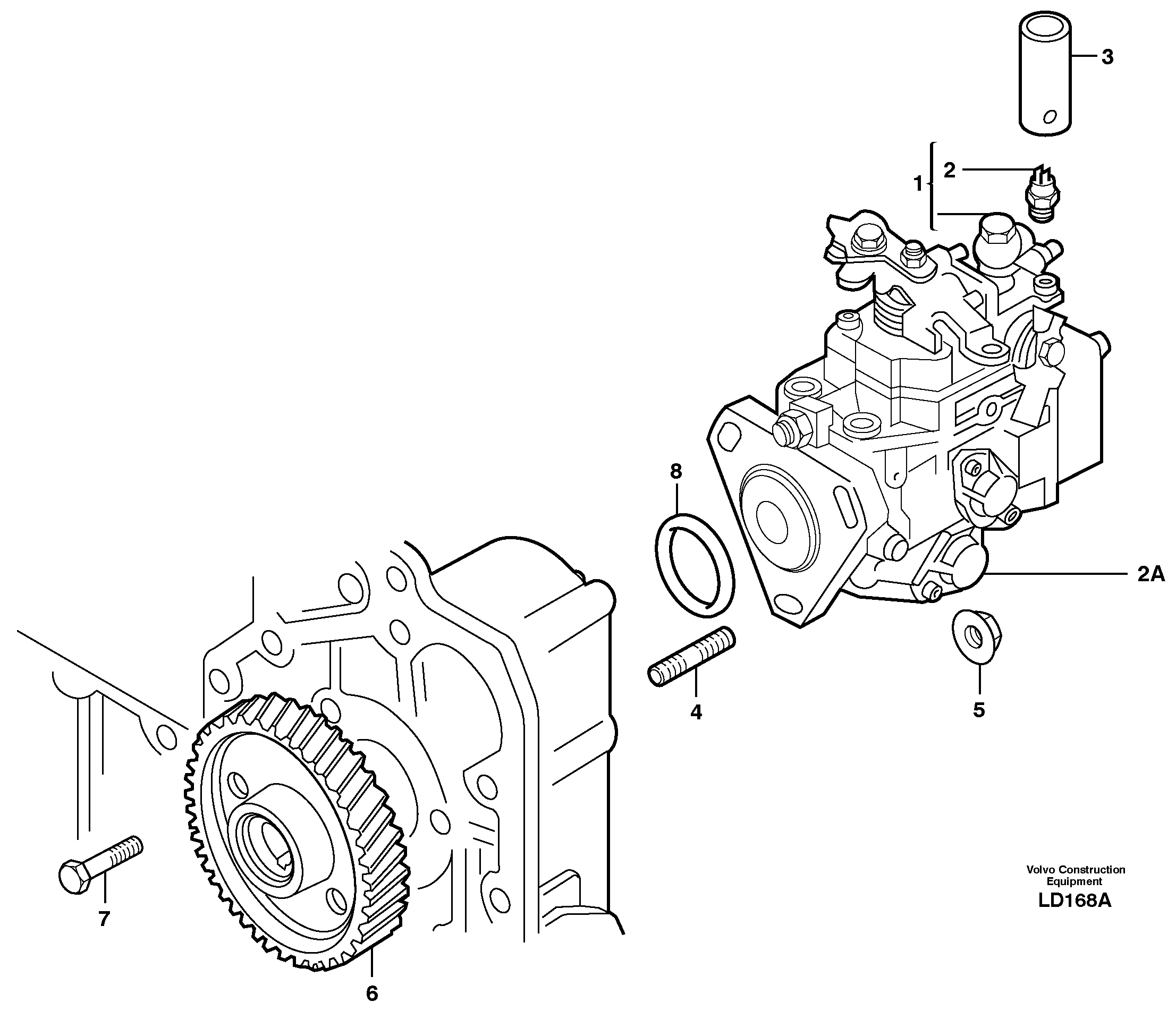 Схема запчастей Volvo EW160 - 89893 Injection pump with drive EW160 SER NO 1001-1912