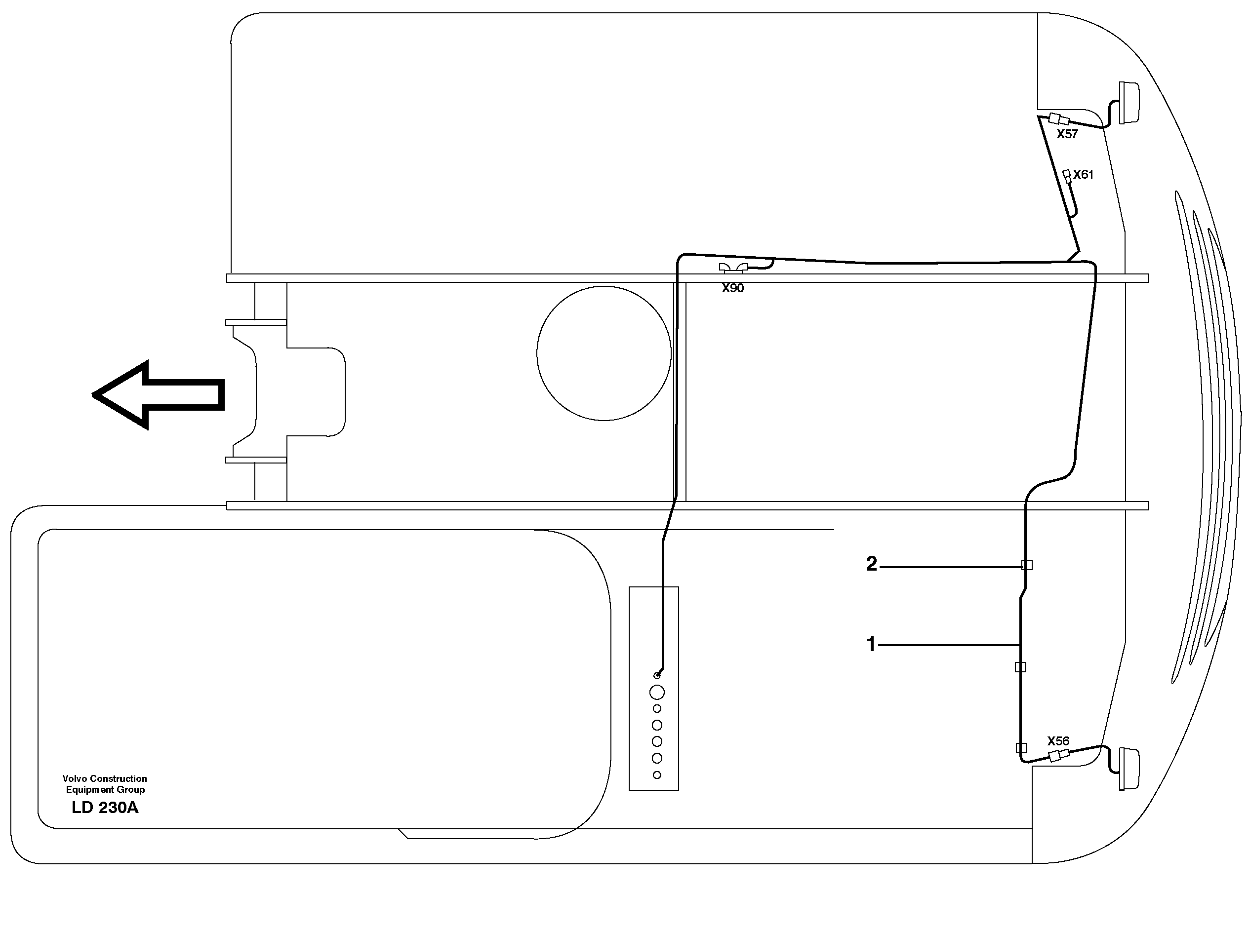 Схема запчастей Volvo EW160 - 26241 Cable harnesses, L9, rear lights EW160 SER NO 1001-1912