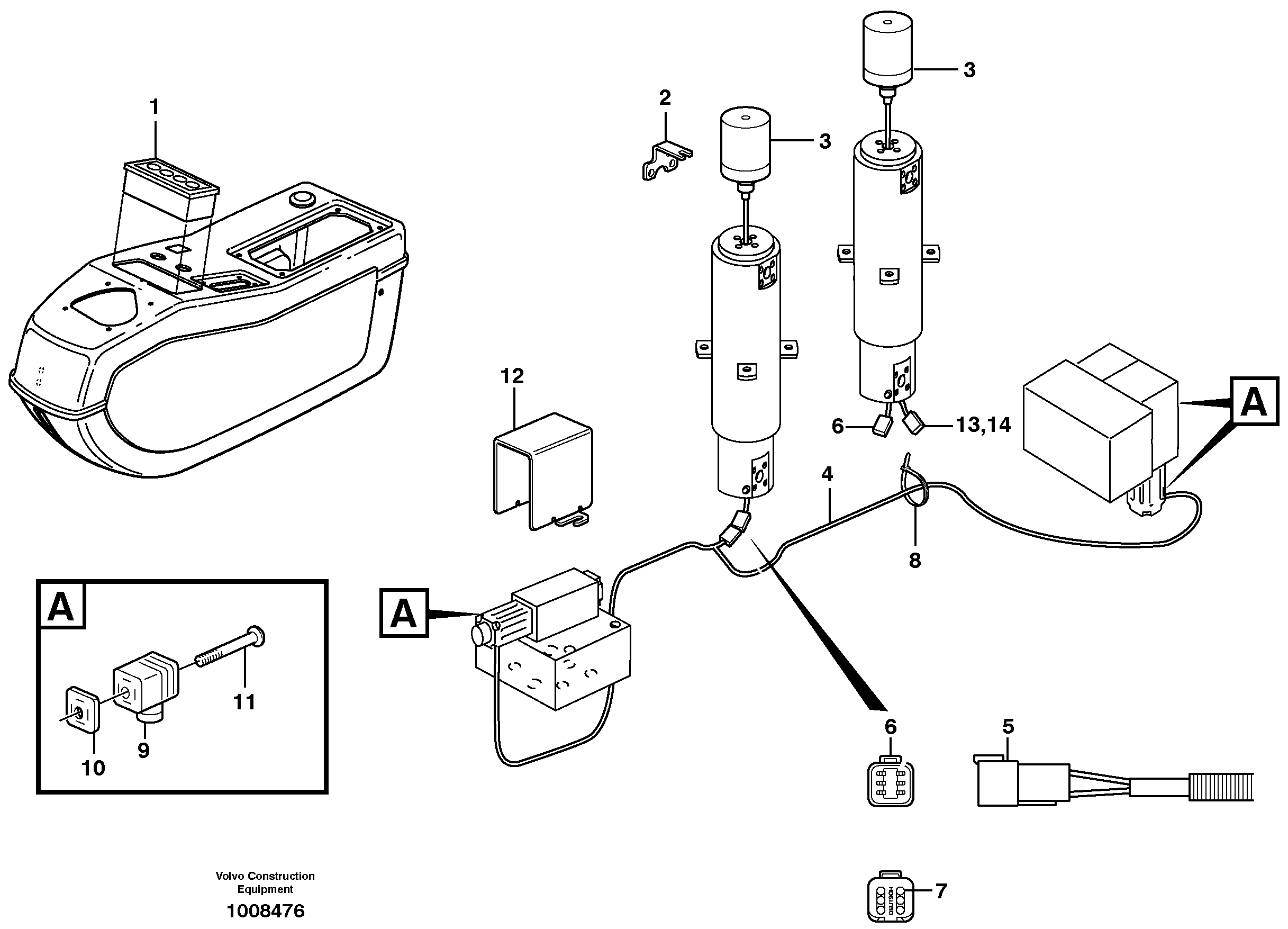 Схема запчастей Volvo EW160 - 44832 Electric installation, dozer blade and support EW160 SER NO 1001-1912