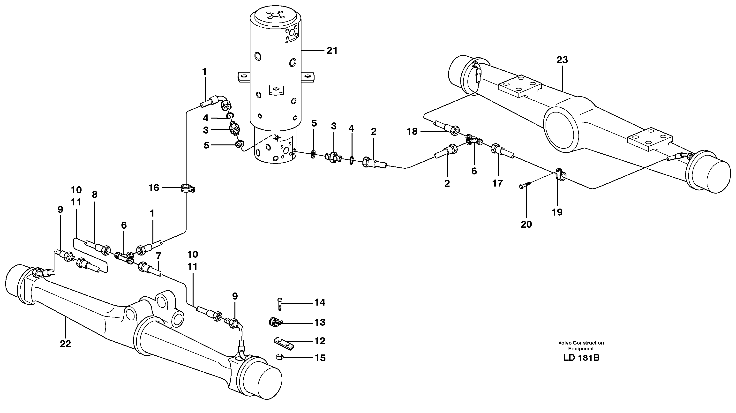 Схема запчастей Volvo EW160 - 48620 Brakesystem, undercarrige EW160 SER NO 1001-1912