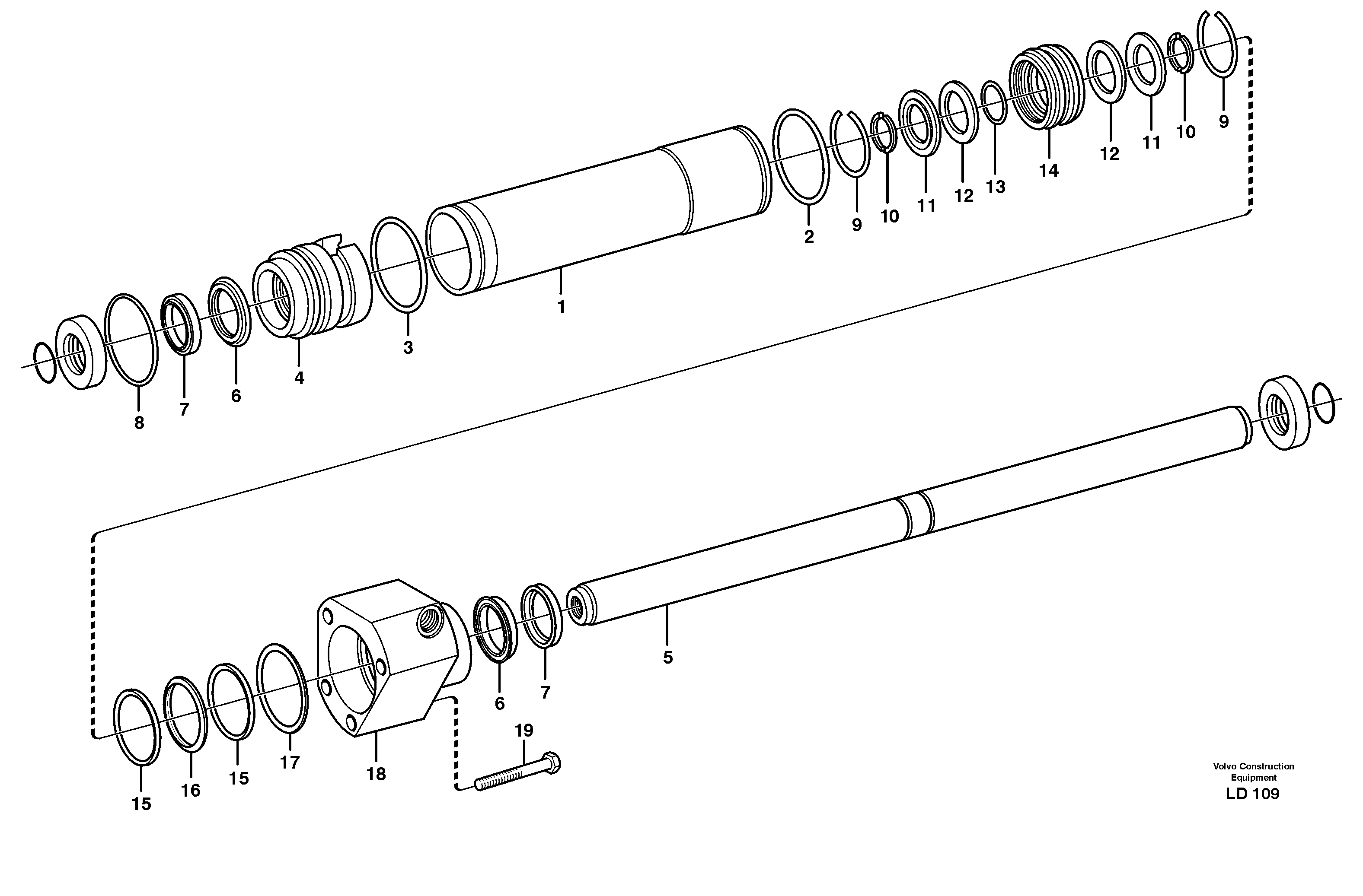 Схема запчастей Volvo EW160 - 26527 Гидроцилиндр рулевой EW160 SER NO 1001-1912