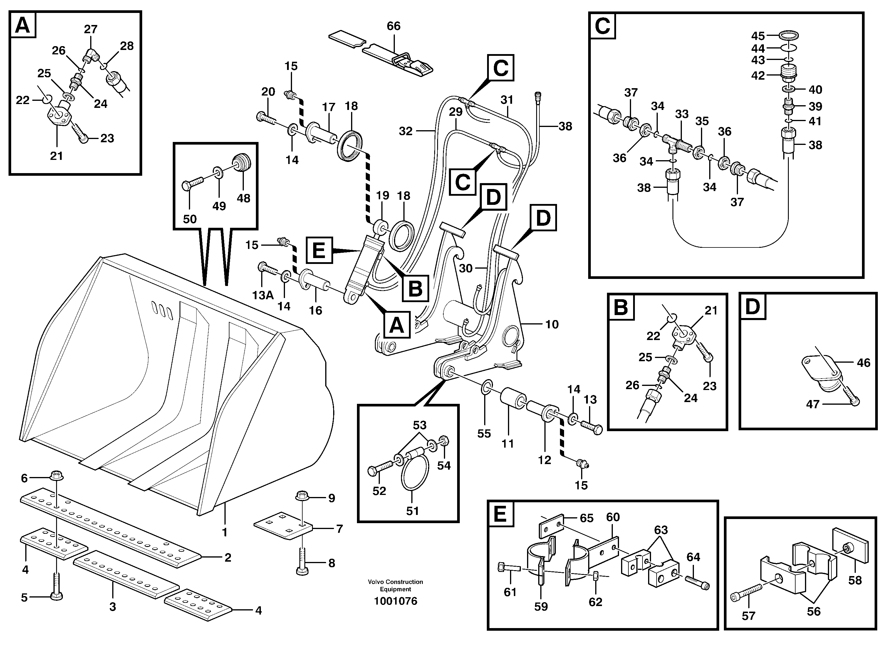 Схема запчастей Volvo EW160 - 72430 High-tipping bucket ATTACHMENTS ATTACHMENTS BUCKETS