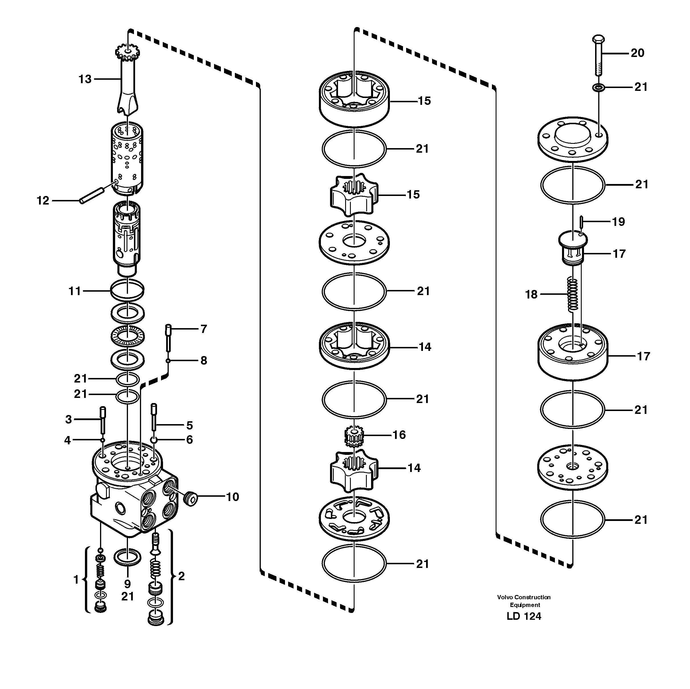 Схема запчастей Volvo EW160 - 34051 Steering unit EW160 SER NO 1001-1912