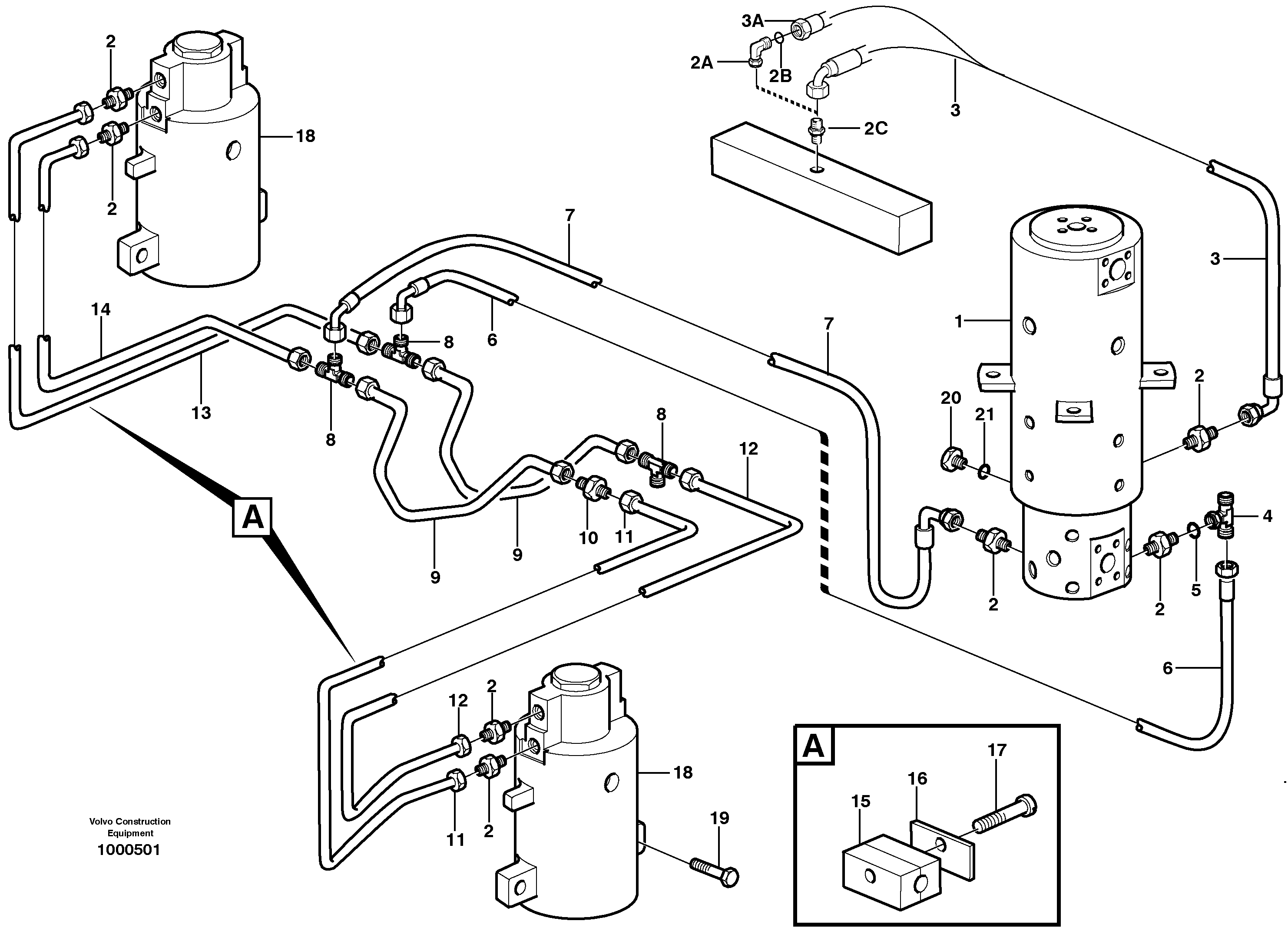Схема запчастей Volvo EW160 - 34053 Oscillating system EW160 SER NO 1001-1912