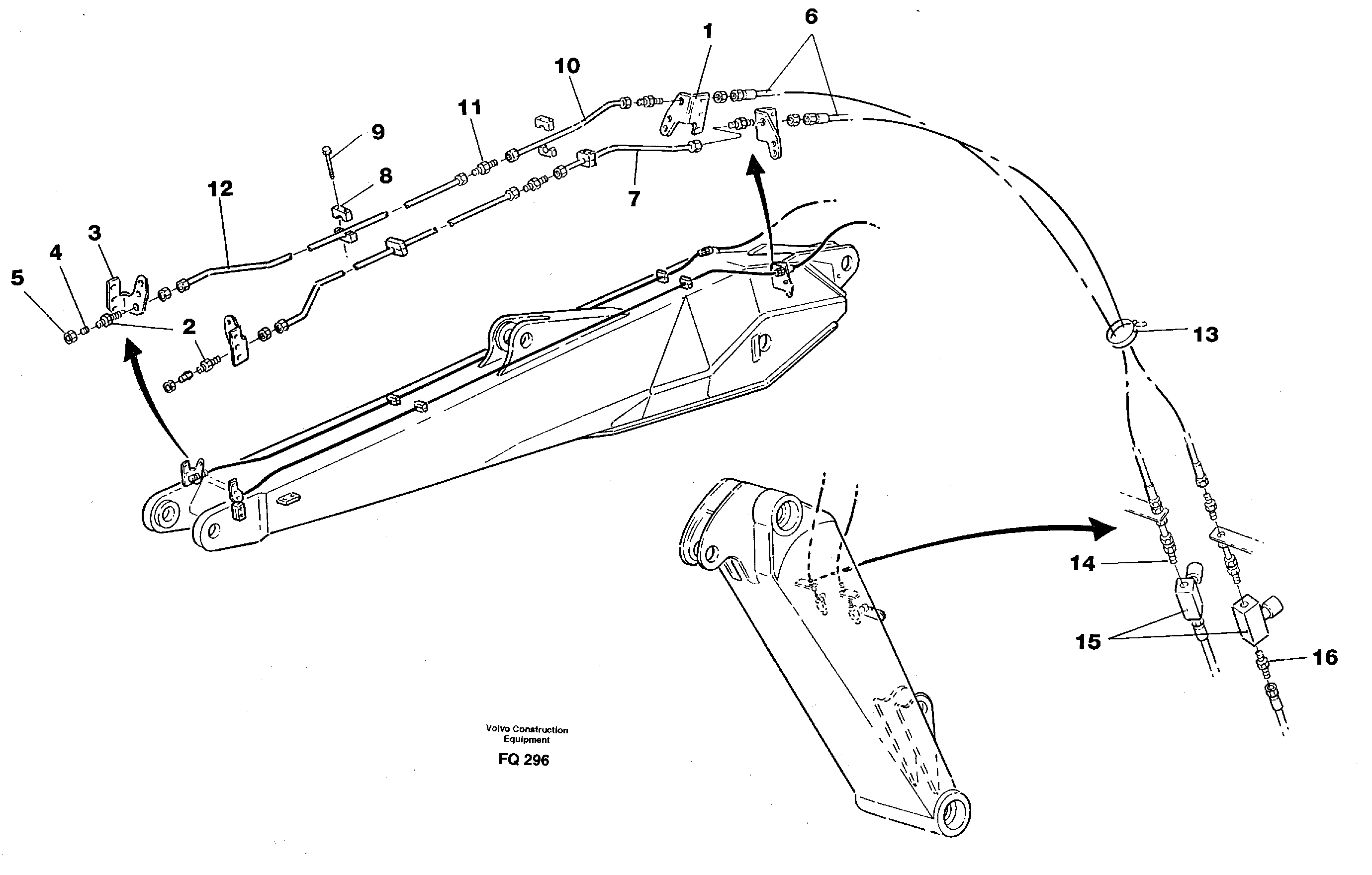 Схема запчастей Volvo EC130 - 43268 Slope bucket/ clamshell equipment on articulated boom EC130 ?KERMAN ?KERMAN EC130 SER NO - 103