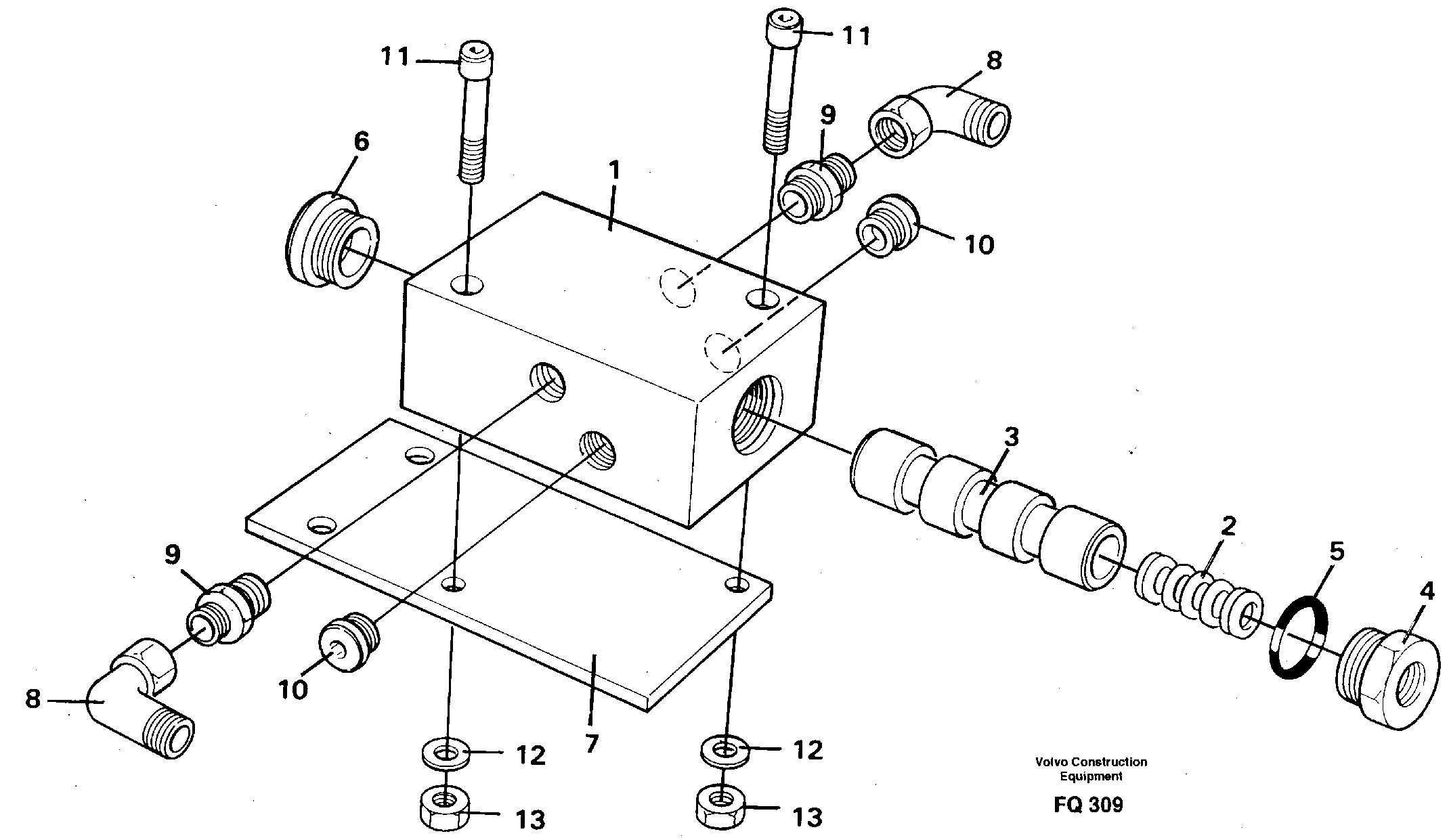 Схема запчастей Volvo EC130 - 43271 Relay valve EC130 ?KERMAN ?KERMAN EC130 SER NO - 103