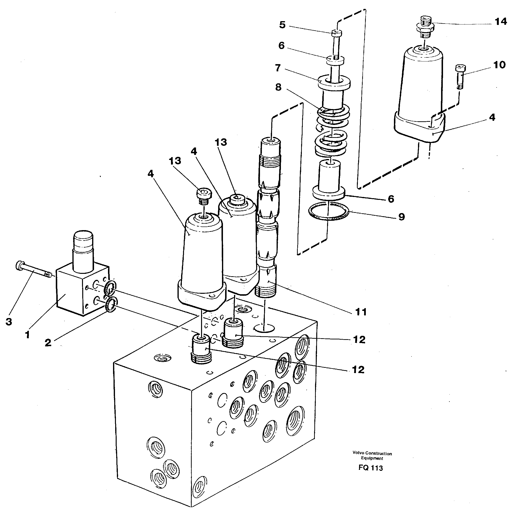 Схема запчастей Volvo EC130 - 43280 Slew valve assembly valve EC130 ?KERMAN ?KERMAN EC130 SER NO - 103