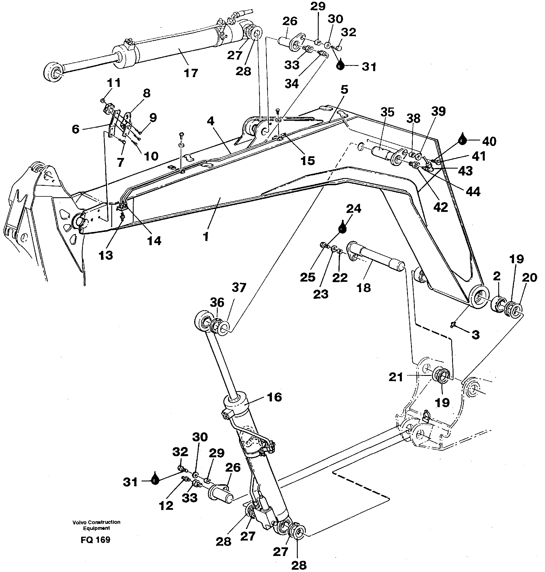 Схема запчастей Volvo EC130 - 43281 Boom incl mounting parts EC130 ?KERMAN ?KERMAN EC130 SER NO - 103