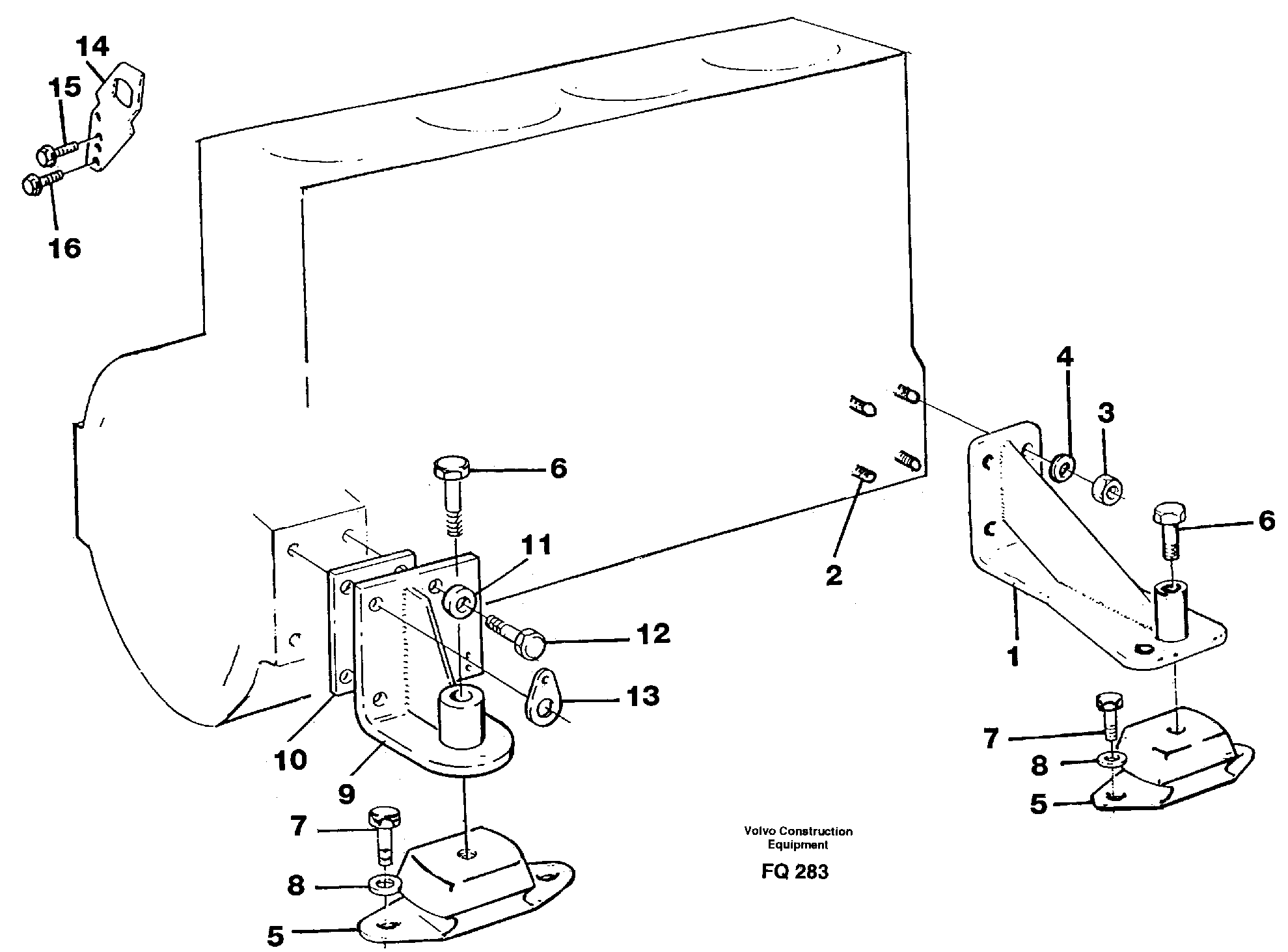 Схема запчастей Volvo EC130 - 8015 Engine mount EC130 ?KERMAN ?KERMAN EC130 SER NO - 103