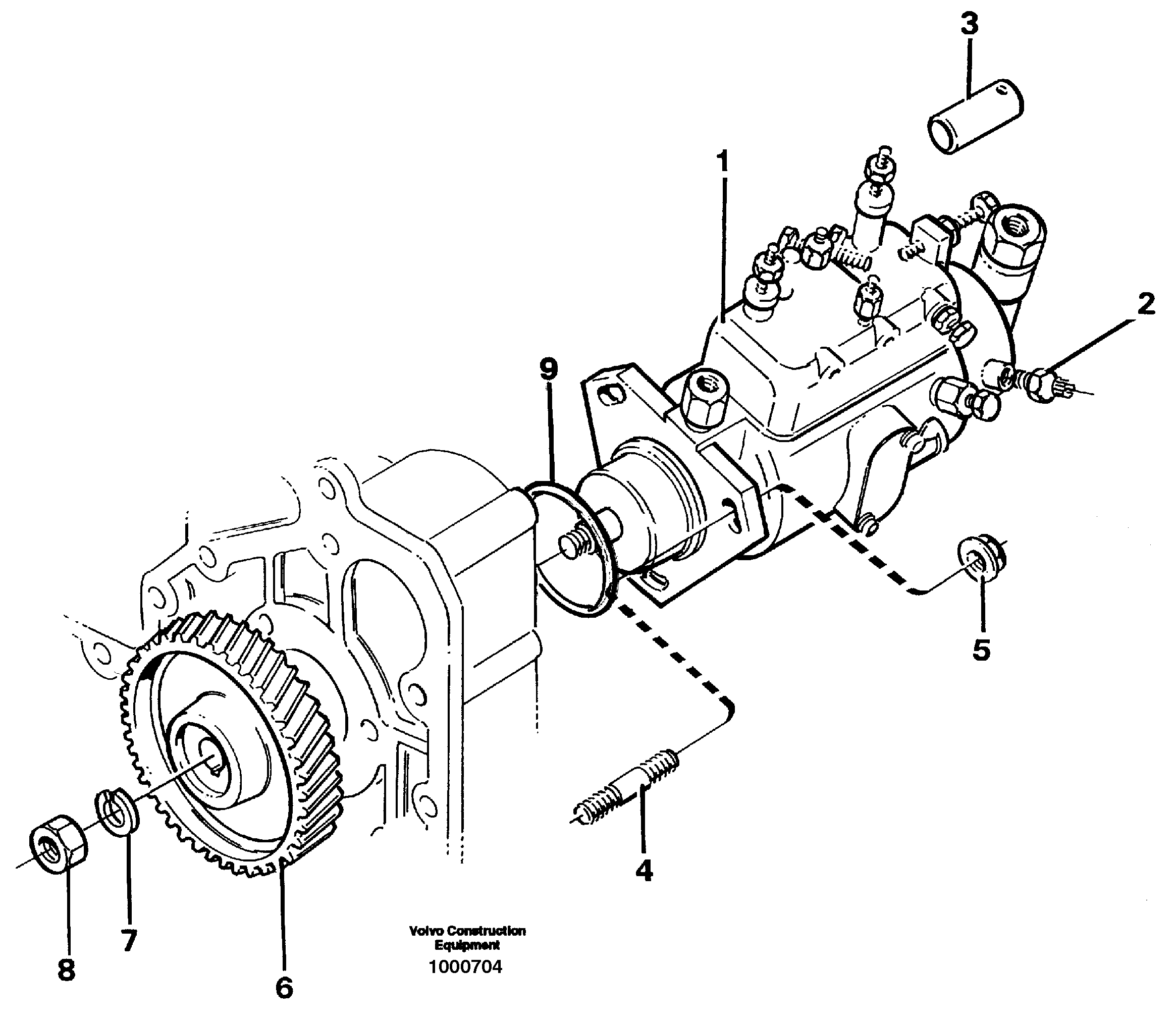Схема запчастей Volvo EC130 - 84725 Injection pump with drive EC130 ?KERMAN ?KERMAN EC130 SER NO - 103