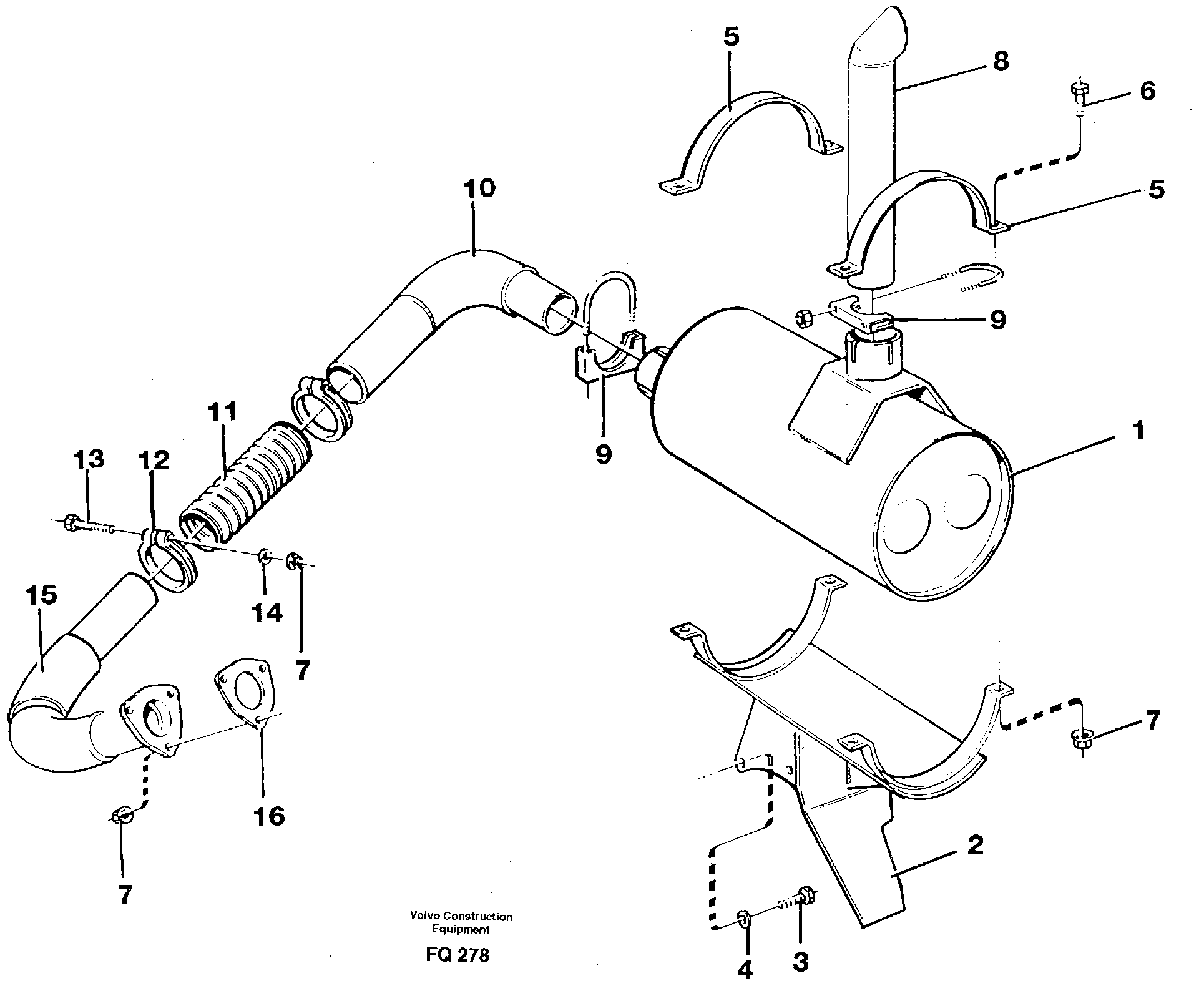 Схема запчастей Volvo EC130 - 44054 Выхлопная система EC130 ?KERMAN ?KERMAN EC130 SER NO - 103