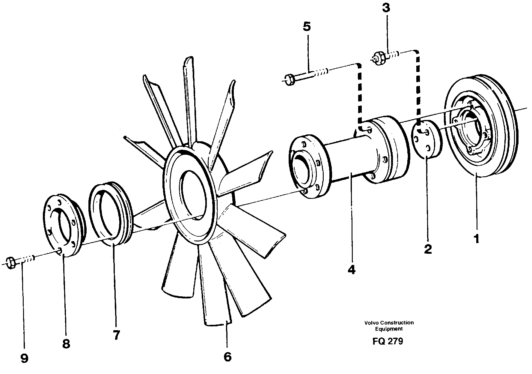 Схема запчастей Volvo EC130 - 29104 Fan and installation components EC130 ?KERMAN ?KERMAN EC130 SER NO - 103