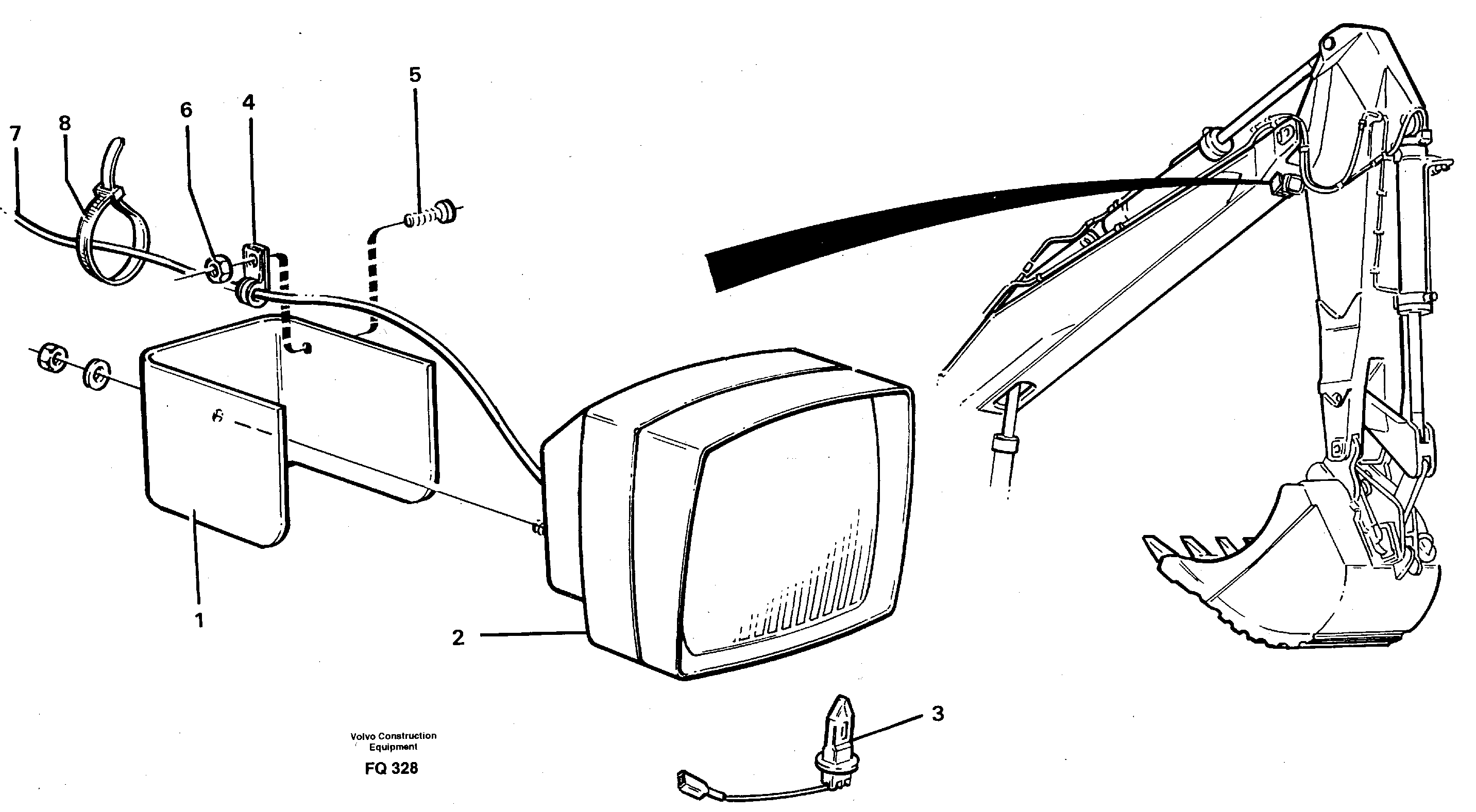Схема запчастей Volvo EC130 - 15640 Working lamp on boom EC130 ?KERMAN ?KERMAN EC130 SER NO - 103