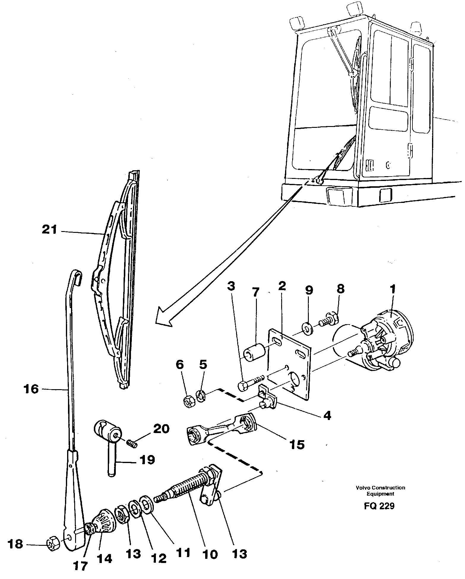 Схема запчастей Volvo EC130 - 5621 Windscreen wiper, lower EC130 ?KERMAN ?KERMAN EC130 SER NO - 103