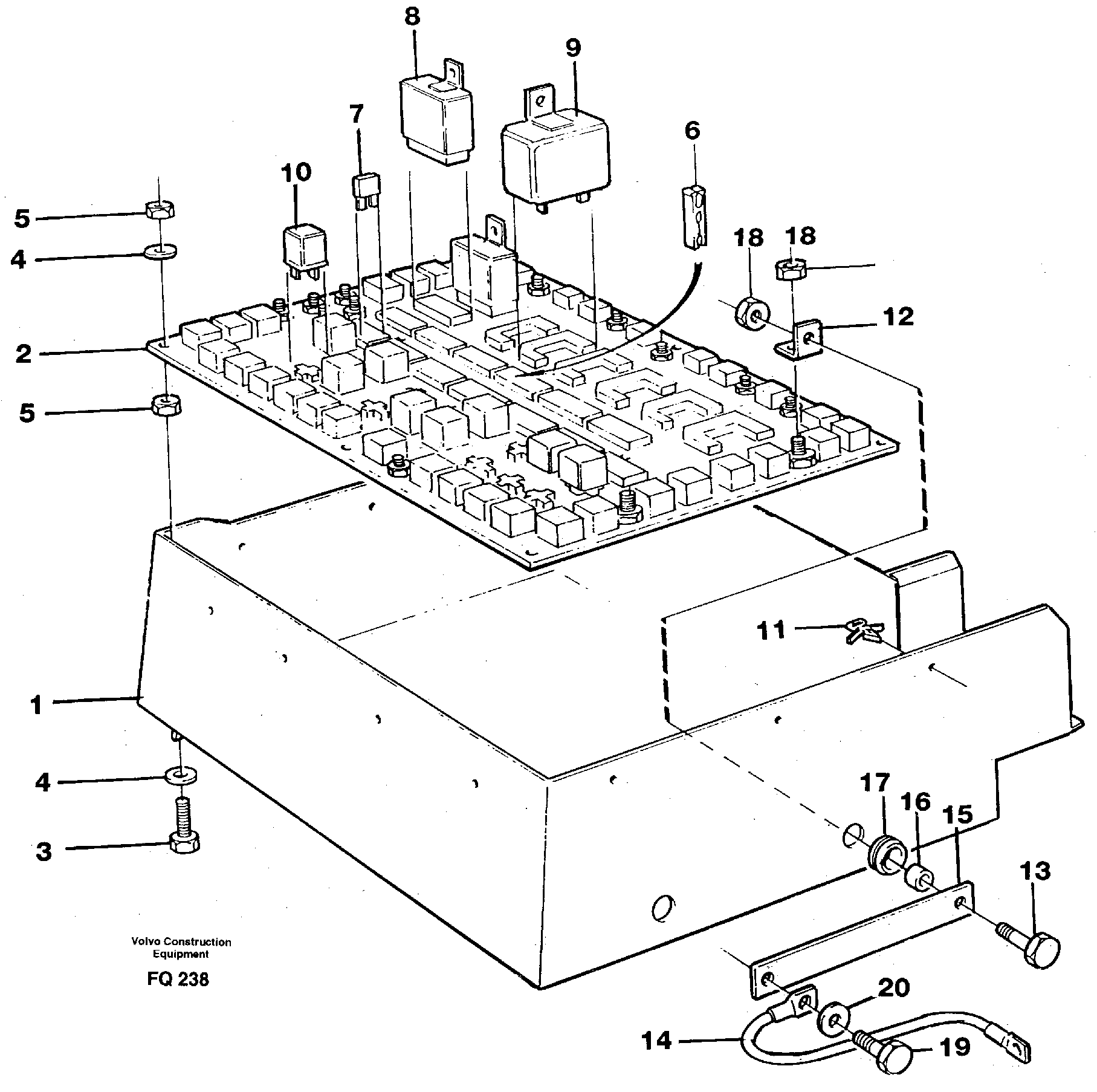 Схема запчастей Volvo EC130 - 46609 Electrical distribution box EC130 ?KERMAN ?KERMAN EC130 SER NO - 103