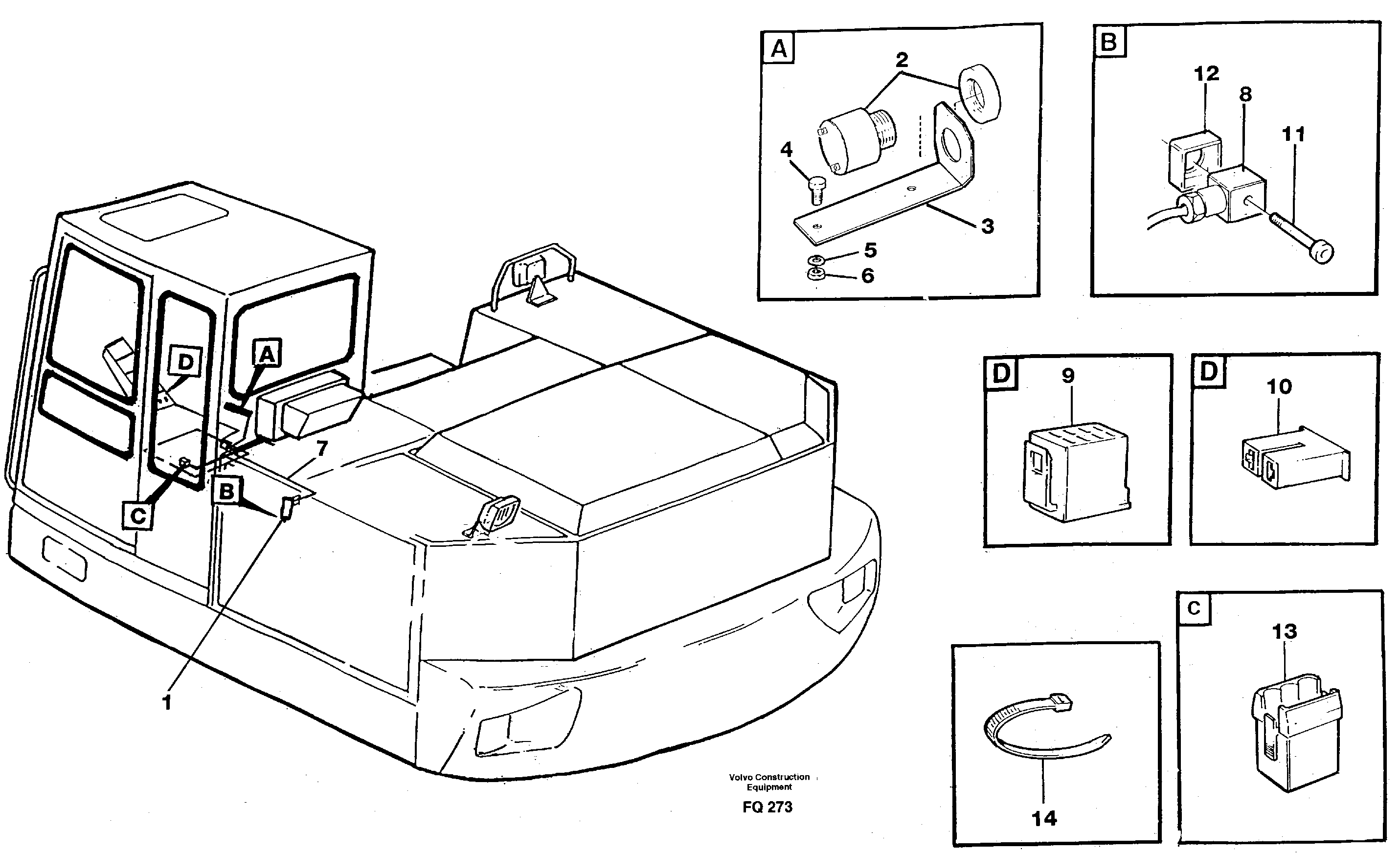 Схема запчастей Volvo EC130 - 46615 Electric installation for load limiting device EC130 ?KERMAN ?KERMAN EC130 SER NO - 103