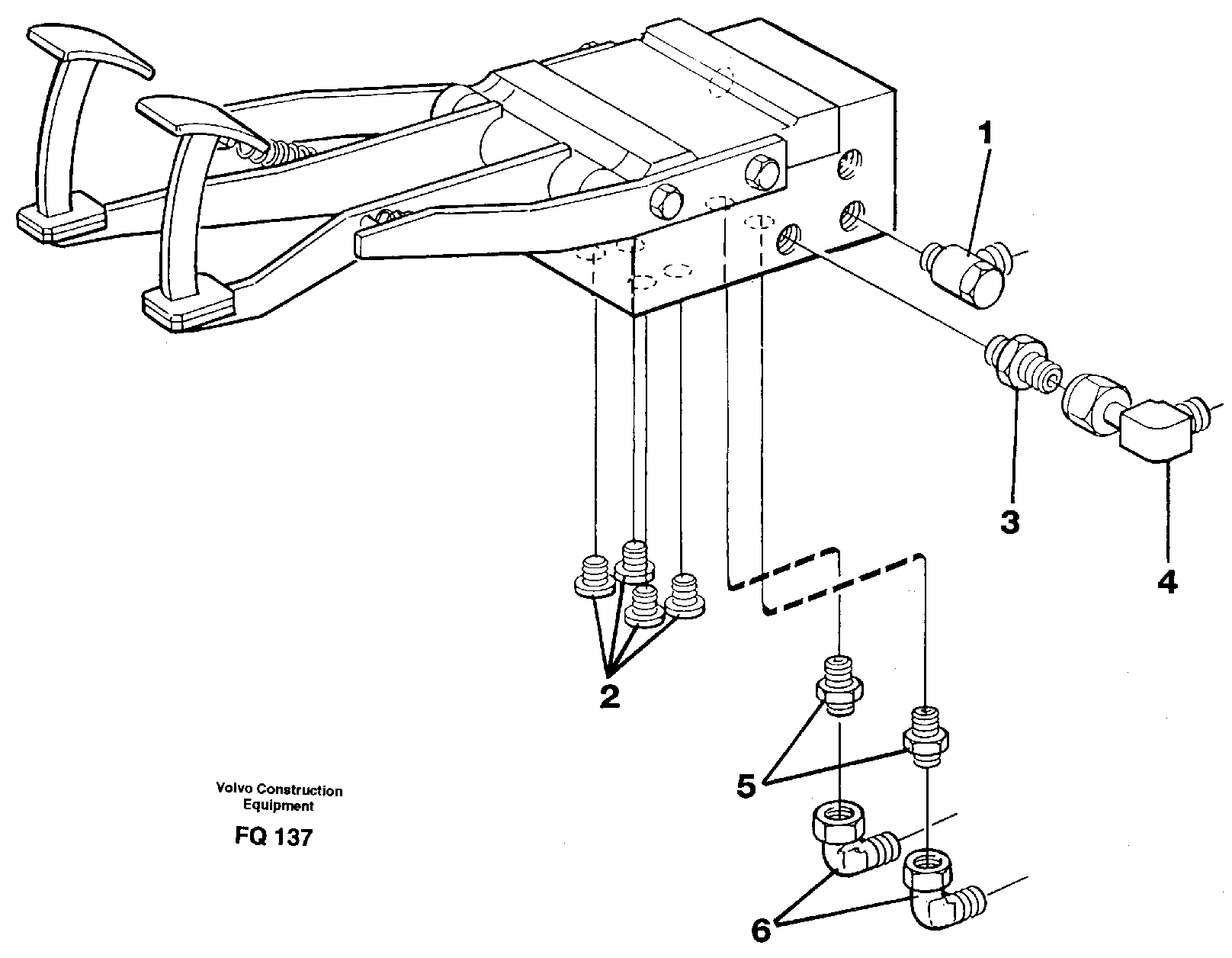 Схема запчастей Volvo EC130 - 46629 Pedal valve with connections EC130 ?KERMAN ?KERMAN EC130 SER NO - 103