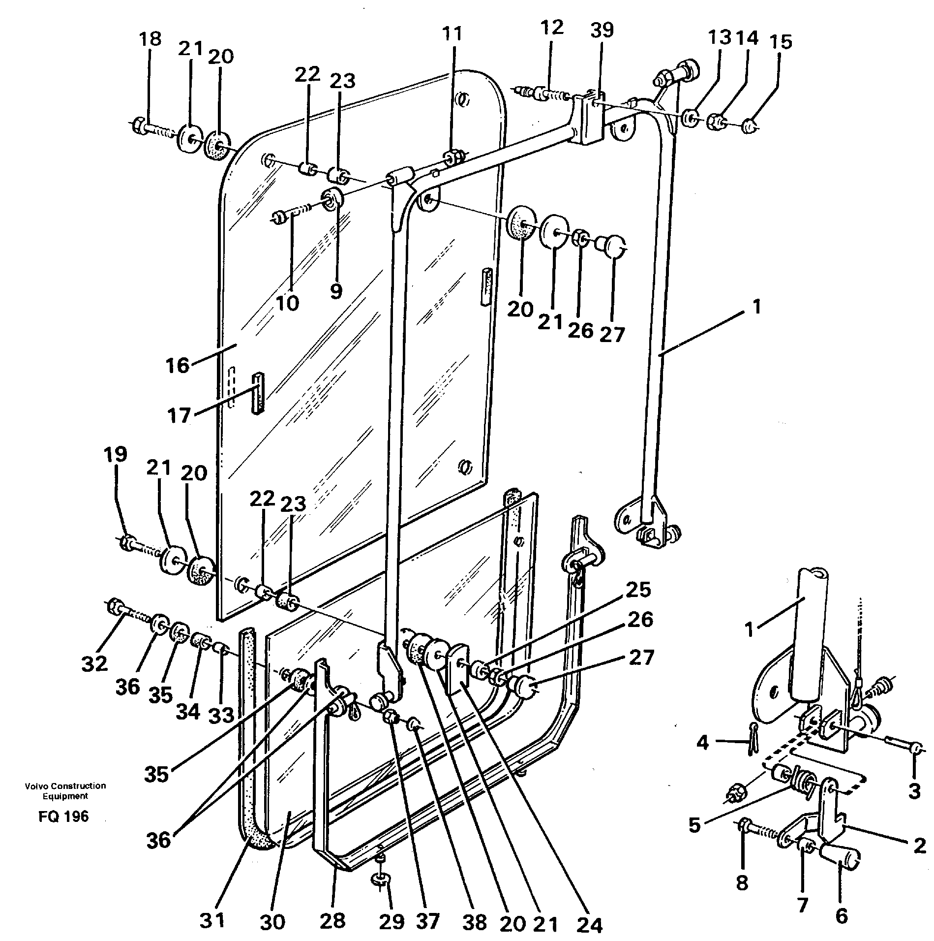 Схема запчастей Volvo EC130 - 10764 Front window EC130 ?KERMAN ?KERMAN EC130 SER NO - 103