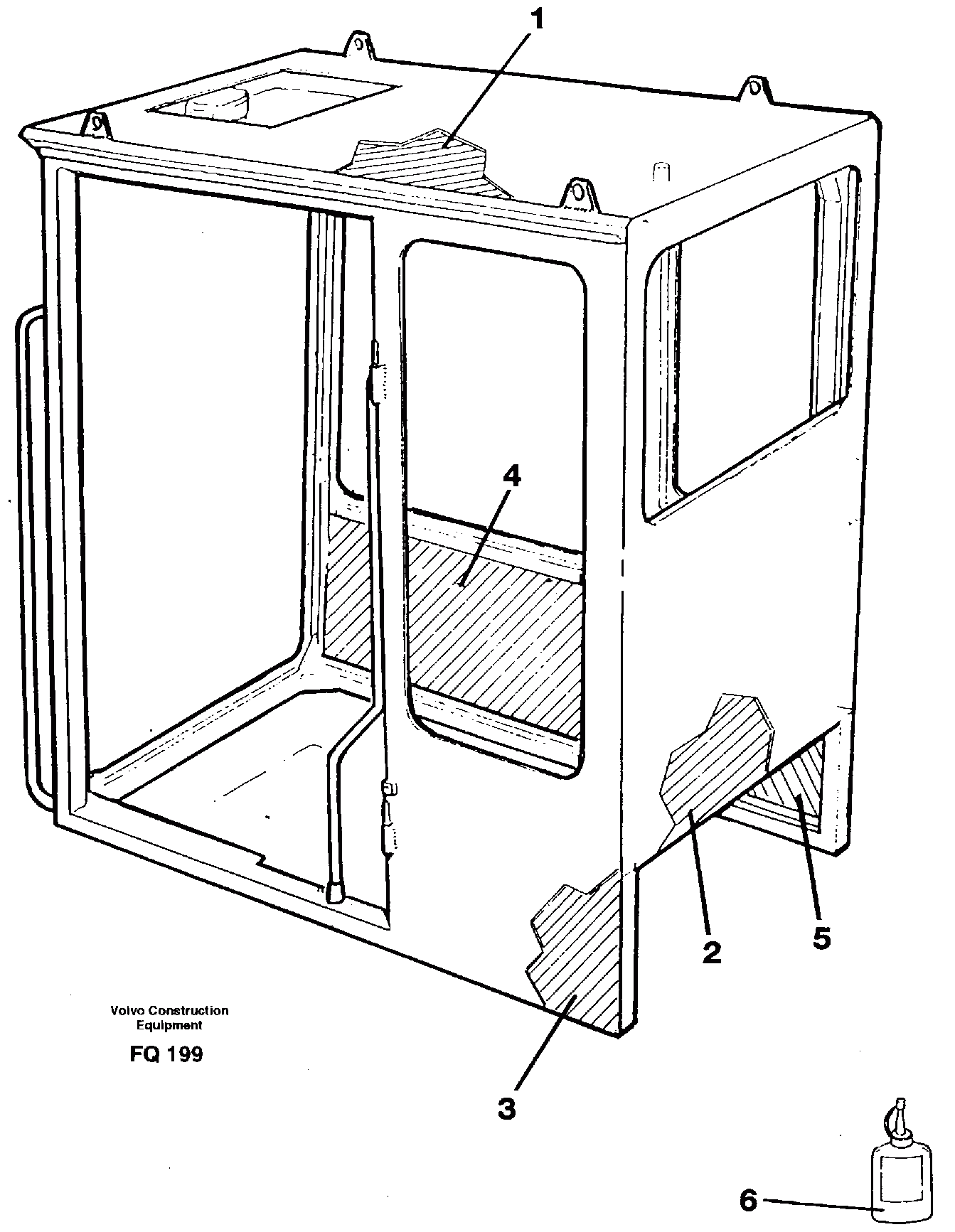 Схема запчастей Volvo EC130 - 61774 Cabin coating EC130 ?KERMAN ?KERMAN EC130 SER NO - 103