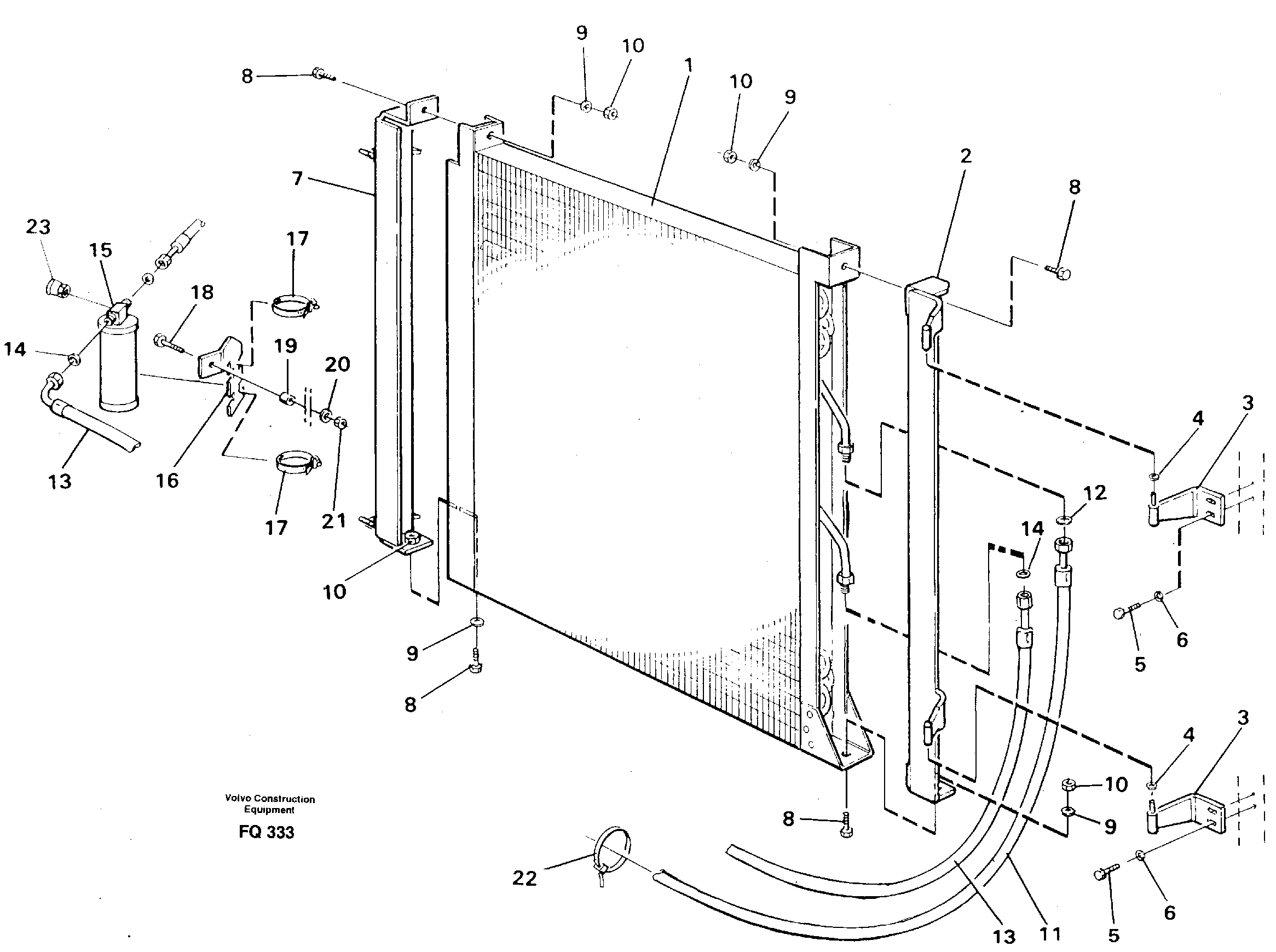 Схема запчастей Volvo EC130 - 45409 Condensor with fitting parts Cooling agent R12 EC130 ?KERMAN ?KERMAN EC130 SER NO - 103