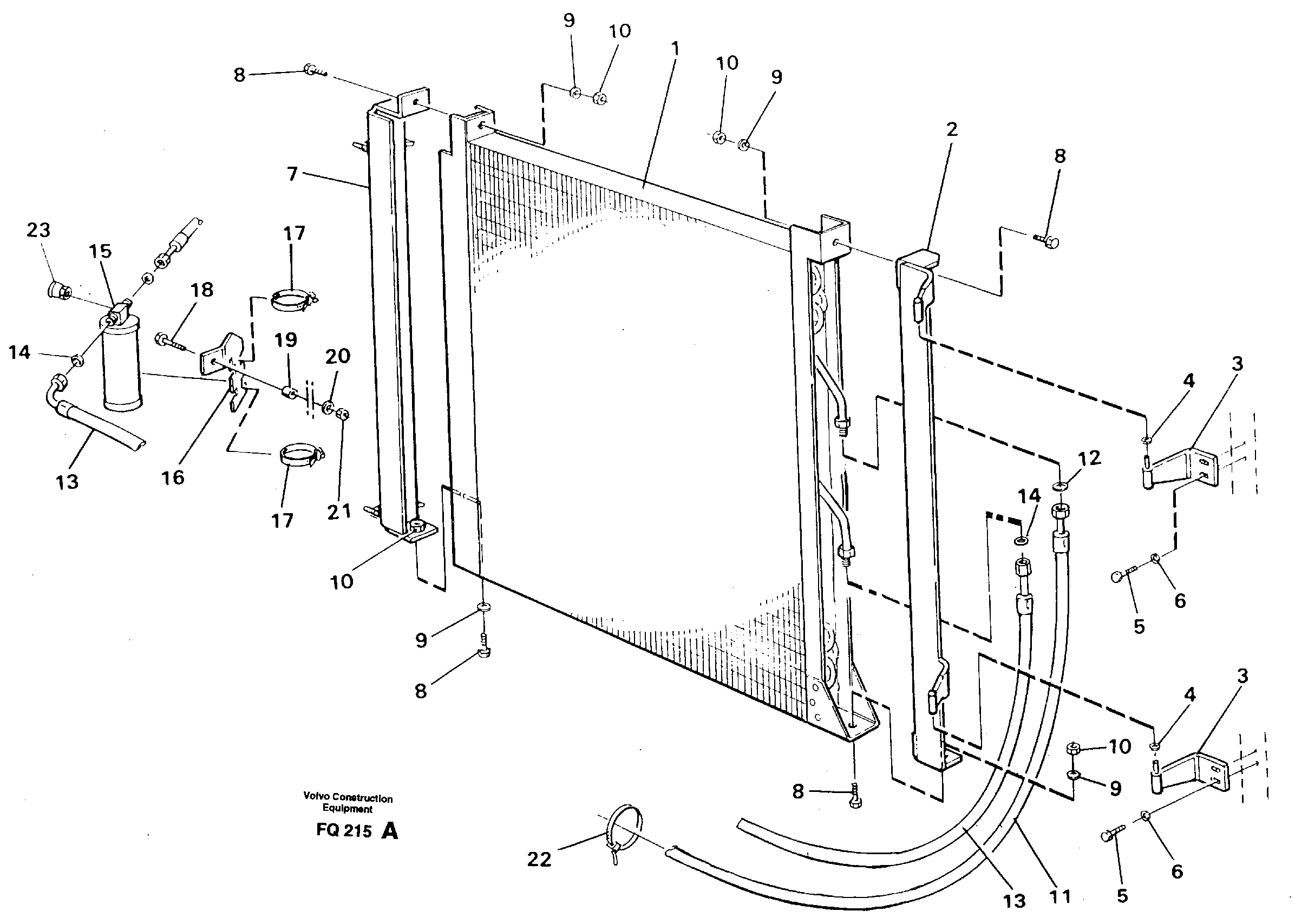 Схема запчастей Volvo EC130 - 45735 Condensor with fitting parts Cooling agent R134 A EC130 ?KERMAN ?KERMAN EC130 SER NO - 103