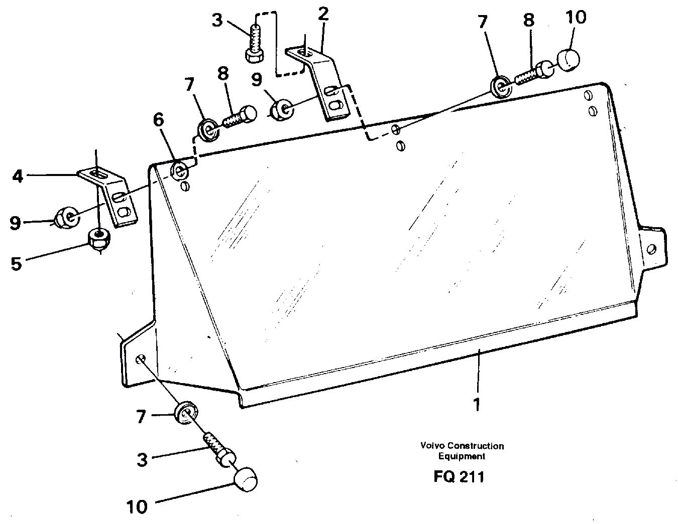Схема запчастей Volvo EC130 - 42430 Sun visor, Outer EC130 ?KERMAN ?KERMAN EC130 SER NO - 103