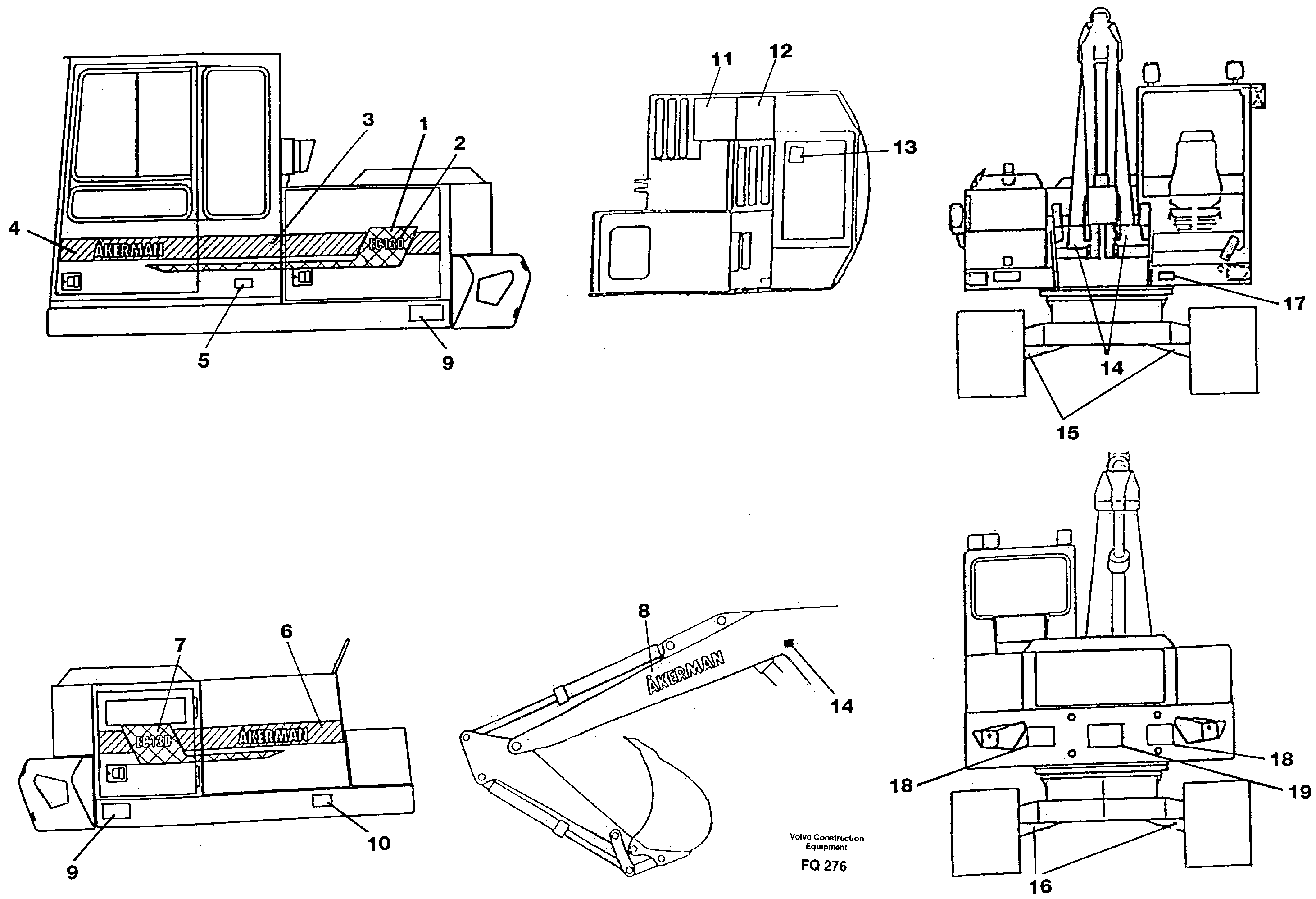 Схема запчастей Volvo EC130 - 22653 Sign plates and transfer,outer location EC130 ?KERMAN ?KERMAN EC130 SER NO - 103