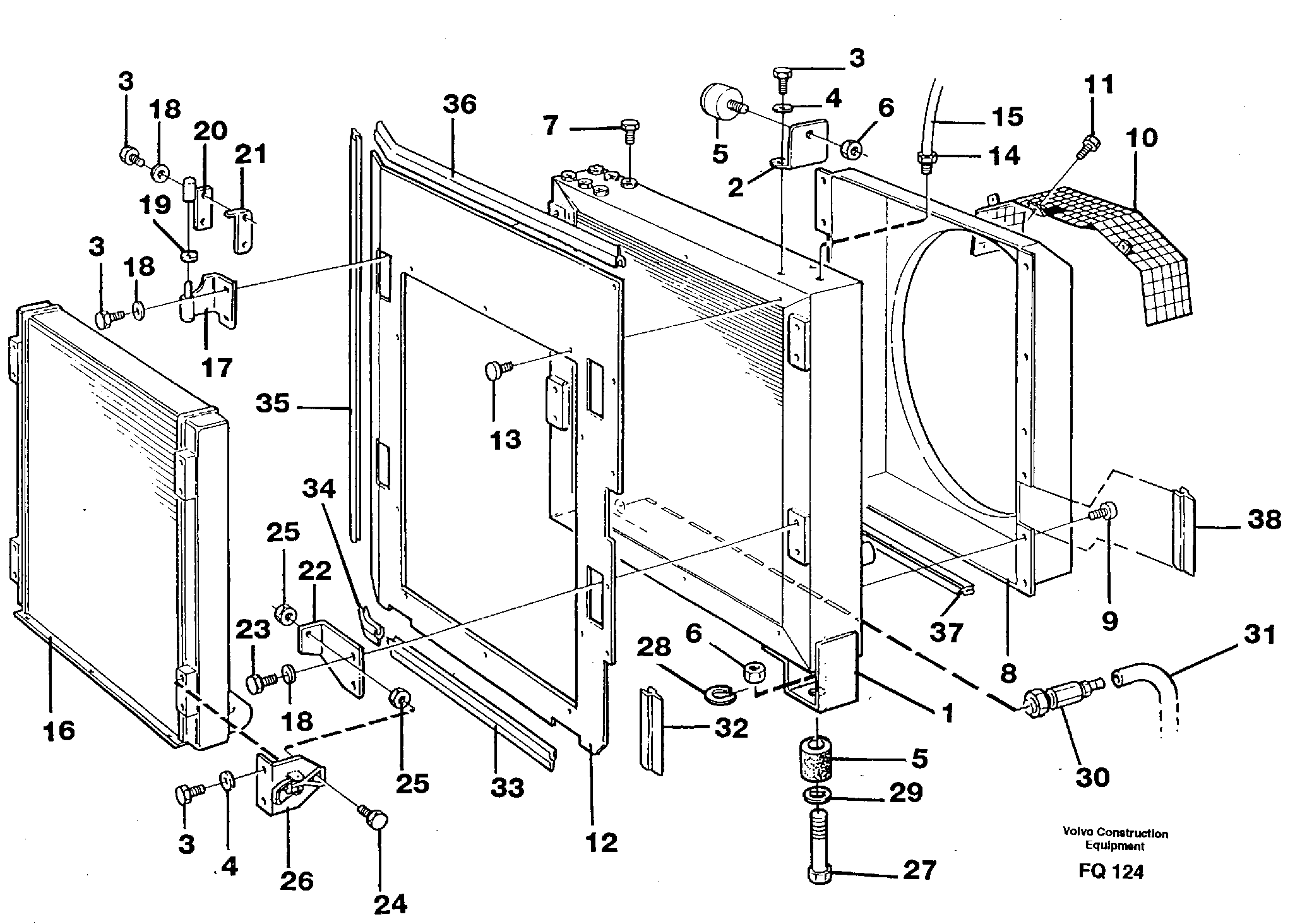 Схема запчастей Volvo EC130 - 42442 Радиатор масляной для гидравлики EC130 ?KERMAN ?KERMAN EC130 SER NO - 103