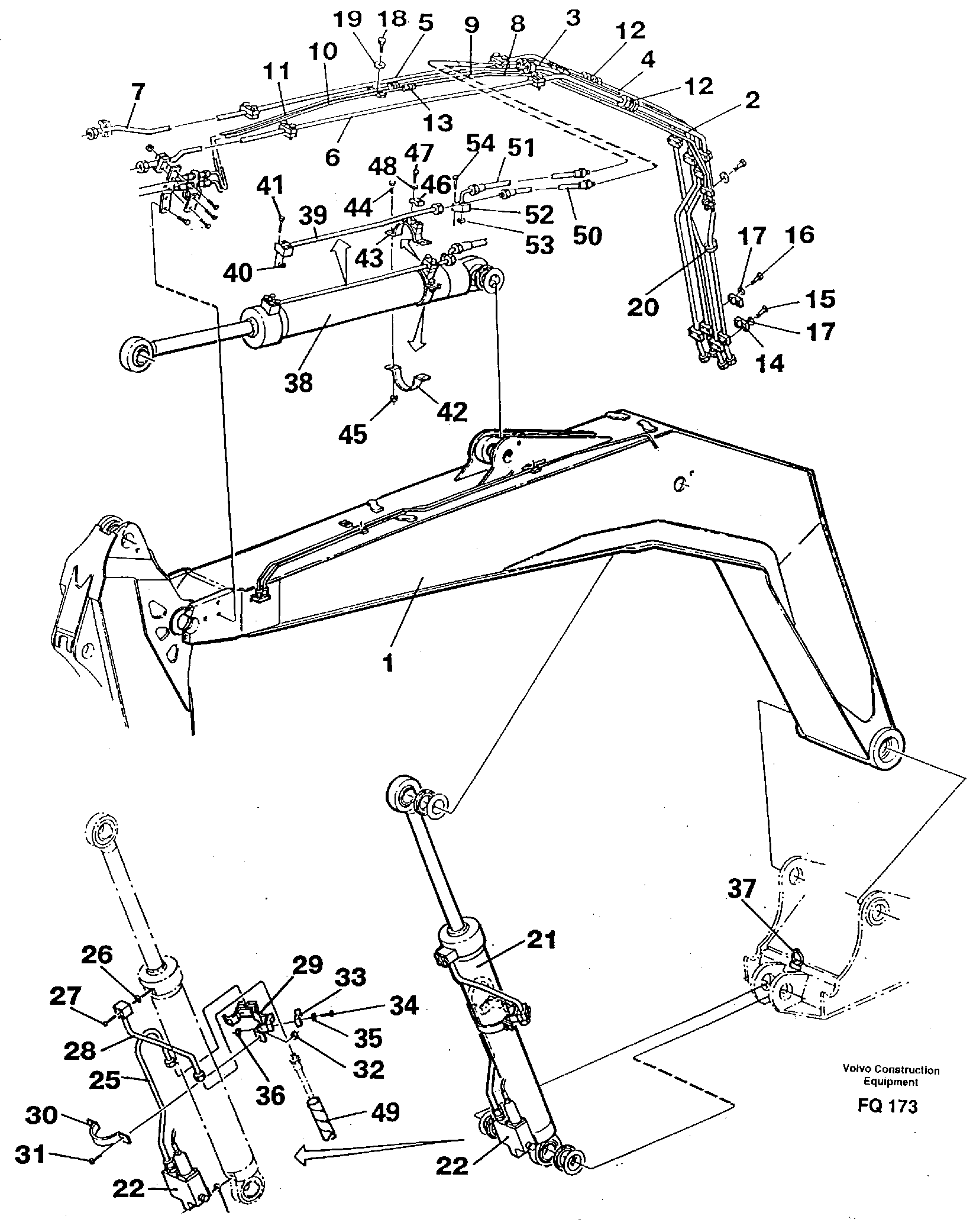 Схема запчастей Volvo EC130 - 8336 Cylinder hydraulics, backhoe boom EC130 ?KERMAN ?KERMAN EC130 SER NO - 103