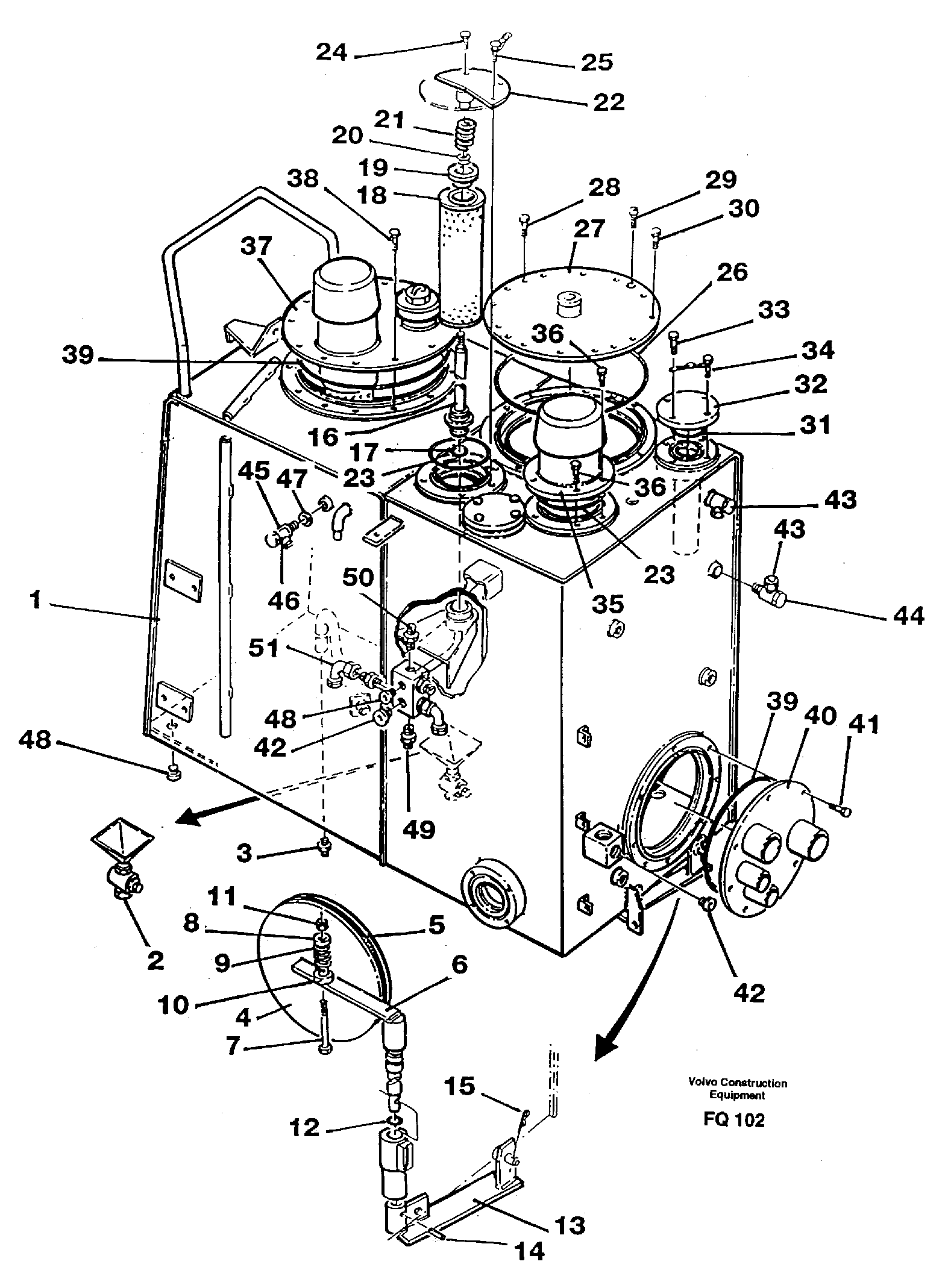 Схема запчастей Volvo EC130 - 97958 Hydraulic oil tank/ fuel tank EC130 ?KERMAN ?KERMAN EC130 SER NO - 103