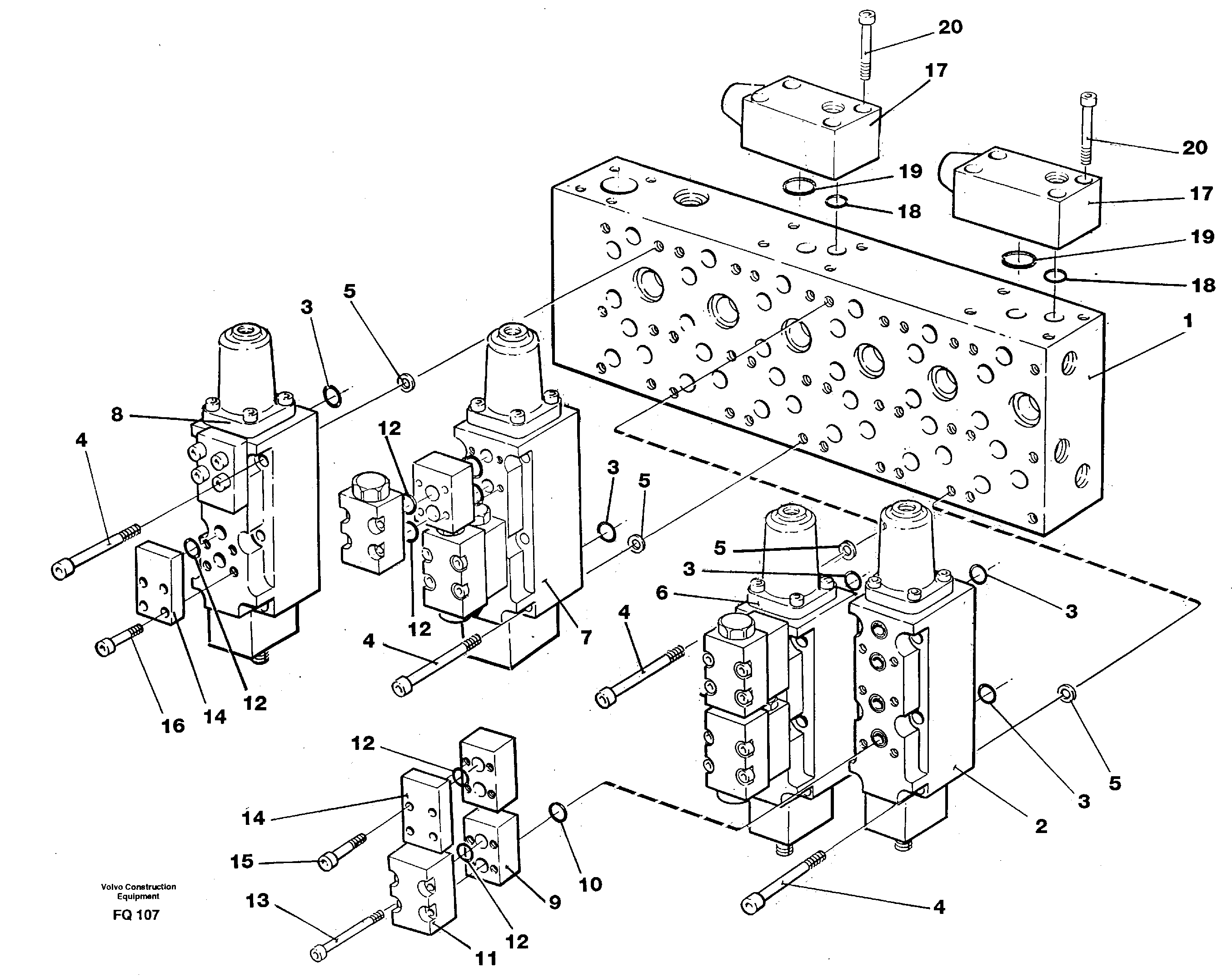 Схема запчастей Volvo EC130 - 38799 Main valve assembly, valves EC130 ?KERMAN ?KERMAN EC130 SER NO - 103