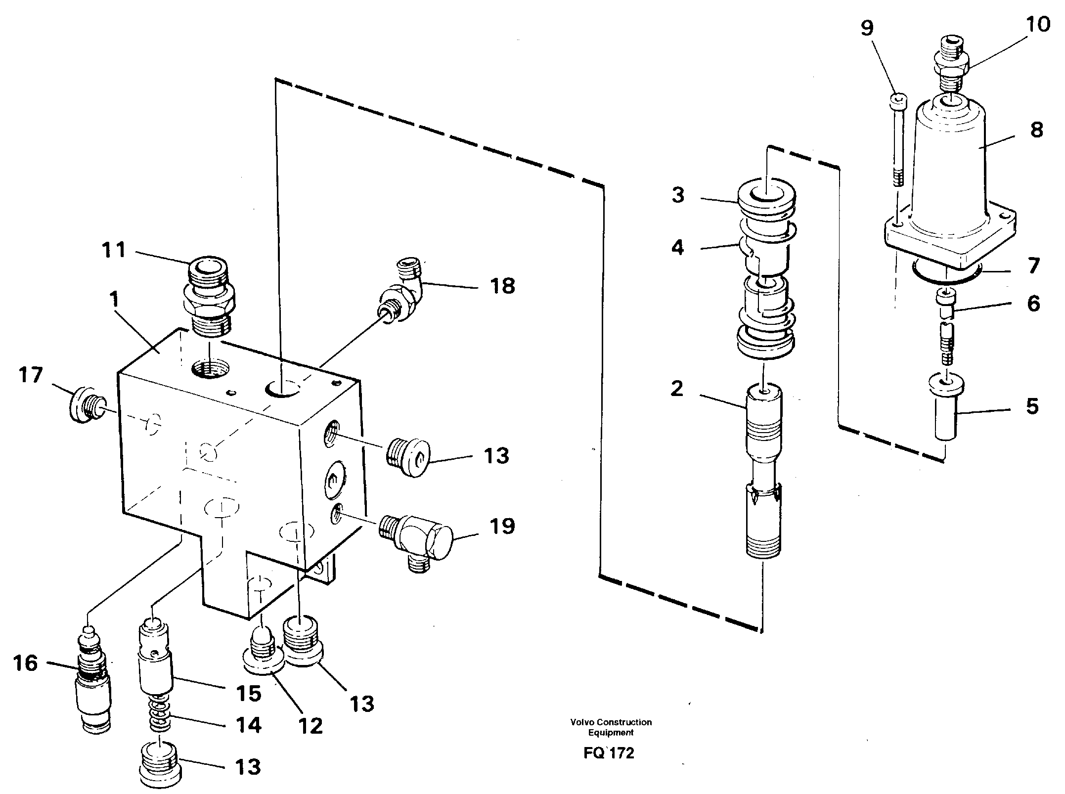Схема запчастей Volvo EC130 - 42616 Hose rupture valve, boom cylinder EC130 ?KERMAN ?KERMAN EC130 SER NO - 103