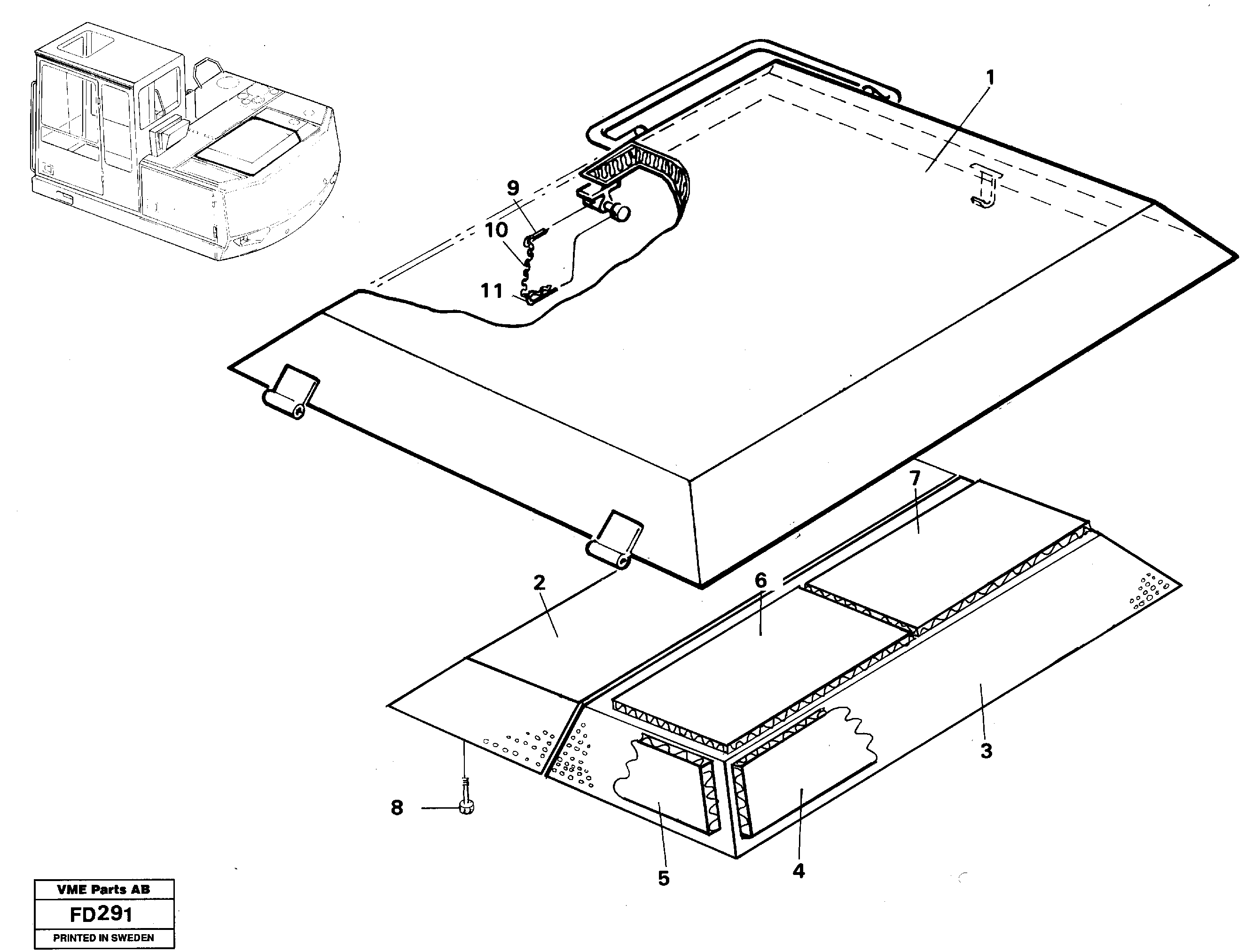 Схема запчастей Volvo EW150 - 33653 Hatch, engine EW150 ?KERMAN ?KERMAN EW150 SER NO - 318