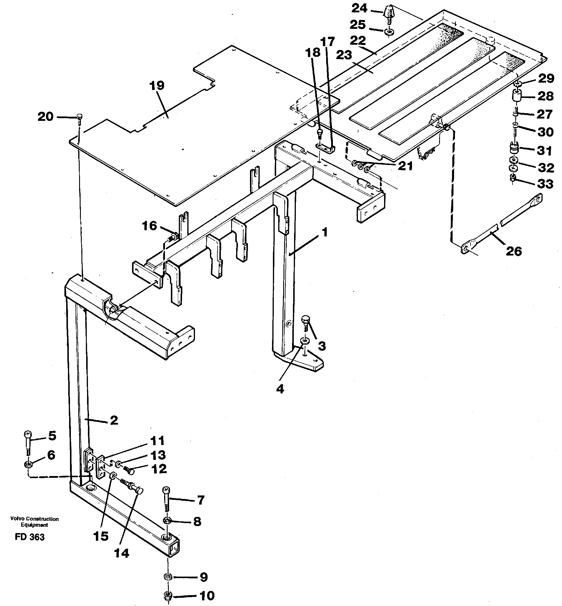 Схема запчастей Volvo EW150 - 34104 Support, cover plates, front EW150 ?KERMAN ?KERMAN EW150 SER NO - 318