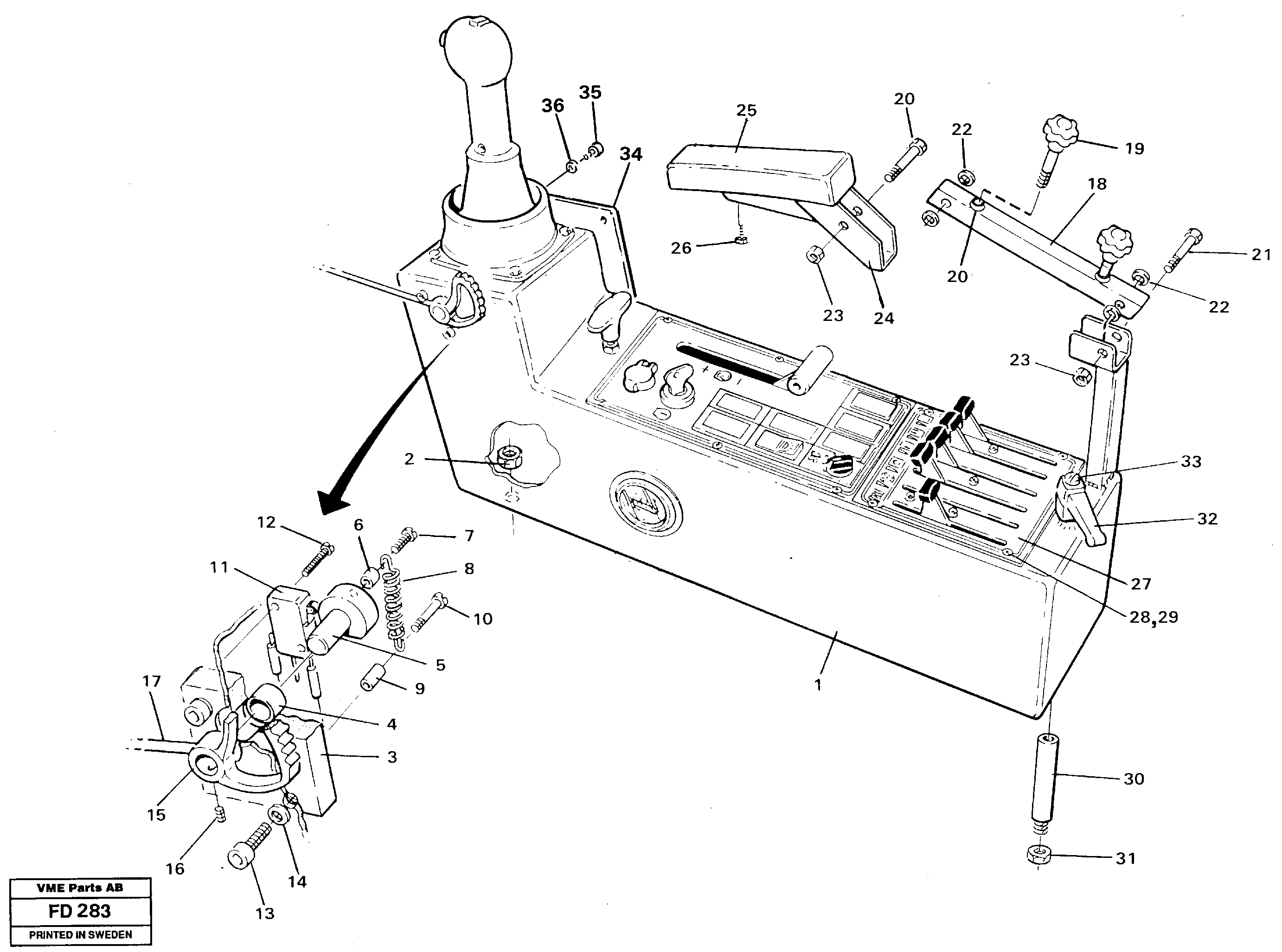 Схема запчастей Volvo EW150 - 34812 Side panel, left EW150 ?KERMAN ?KERMAN EW150 SER NO - 318