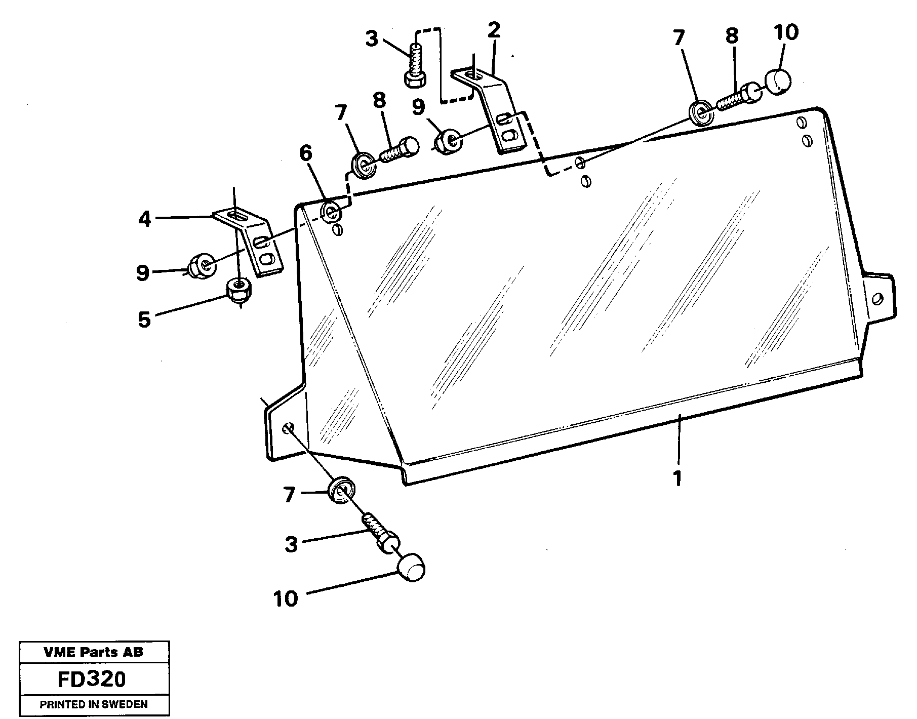 Схема запчастей Volvo EW150 - 34813 Sun visor,outer EW150 ?KERMAN ?KERMAN EW150 SER NO - 318